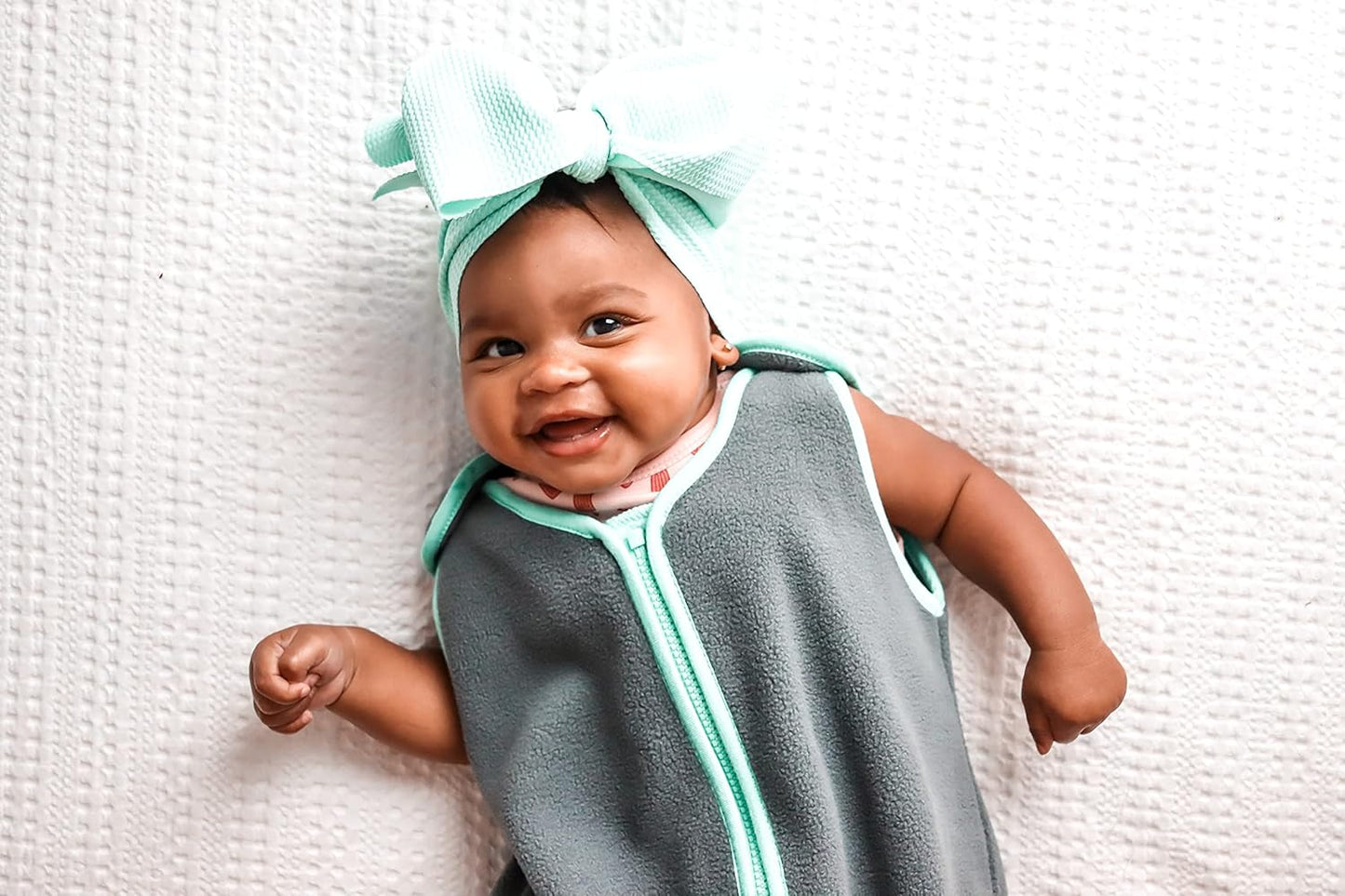 Sleep nest Fleece Baby Sleeping Bag, Lake Green, Small (0-6 Months)