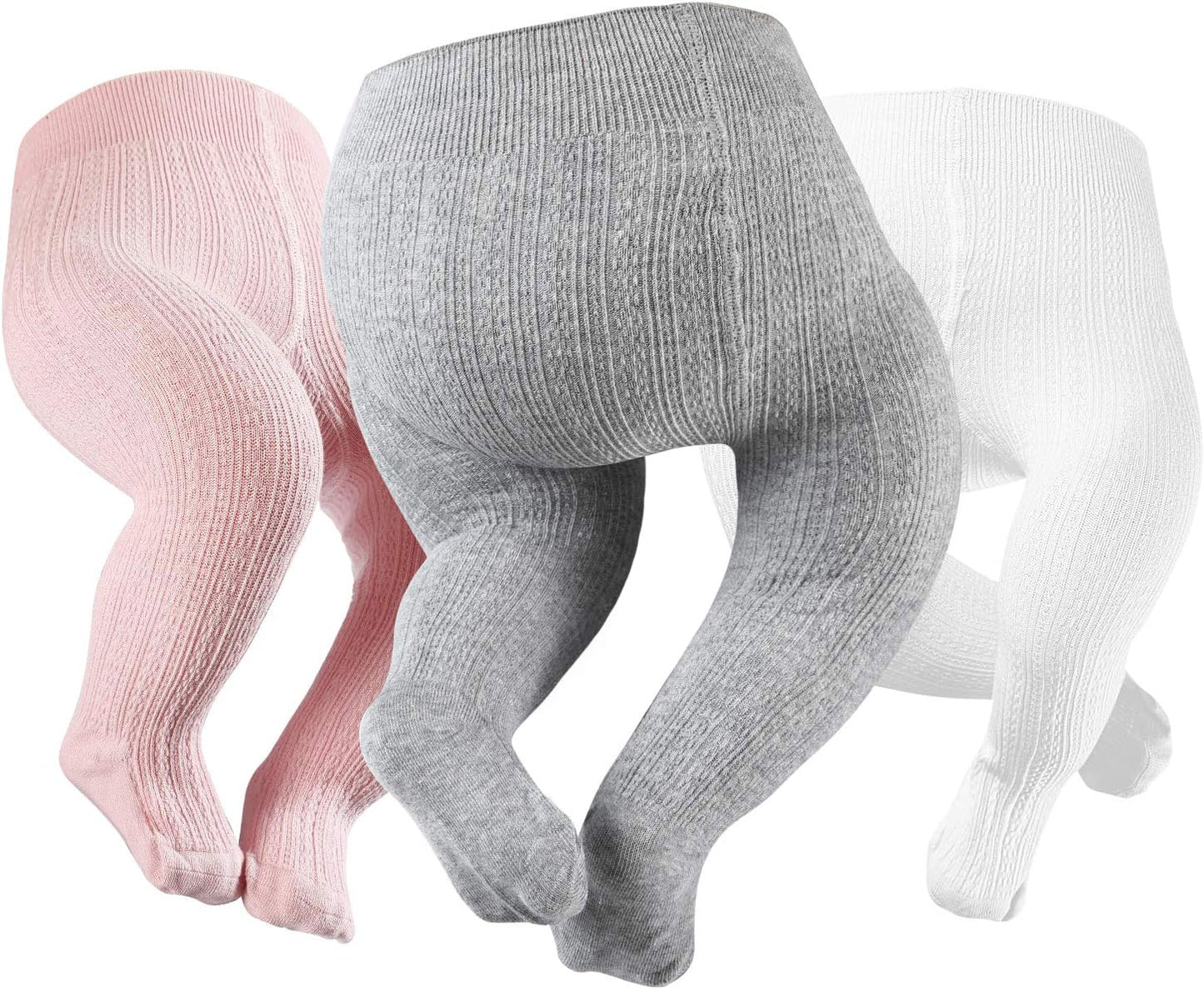 Petrass Baby Girls Cable Knitted Tights Infant Full-Footed Seamless Cotton Tights New-born Girls Seamless Leggings 3/4/5/6