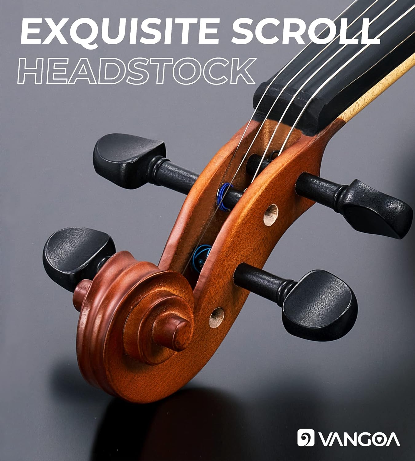 Vangoa 4/4 Violin Full Size Set Spruce Acoustic Violin Fiddle Beginner Kit for Adults Students Kids Teens with Hard Case, Rosin, Shoulder Rest, Bow, Strings, Note Stickers, Mute, Manual, Natural