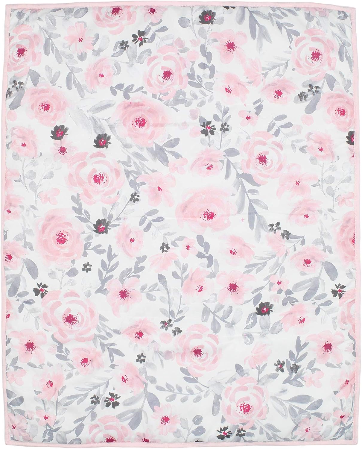 Bedtime Originals Blossom Pink Watercolor Floral 3-Piece Mini Crib Bedding Set