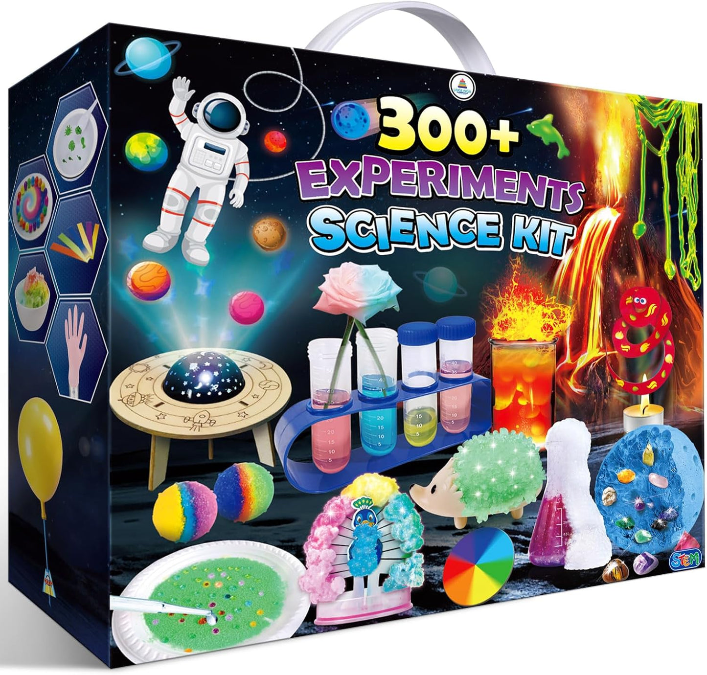 UNGLINGA 300+ Experiments Science Kit for Kids | S.T.E.M Educational Toys with Lab Manual | Volcano, Crystal Growing, Chemistry Set | Christams Birthday Gifts for Boys & Girls