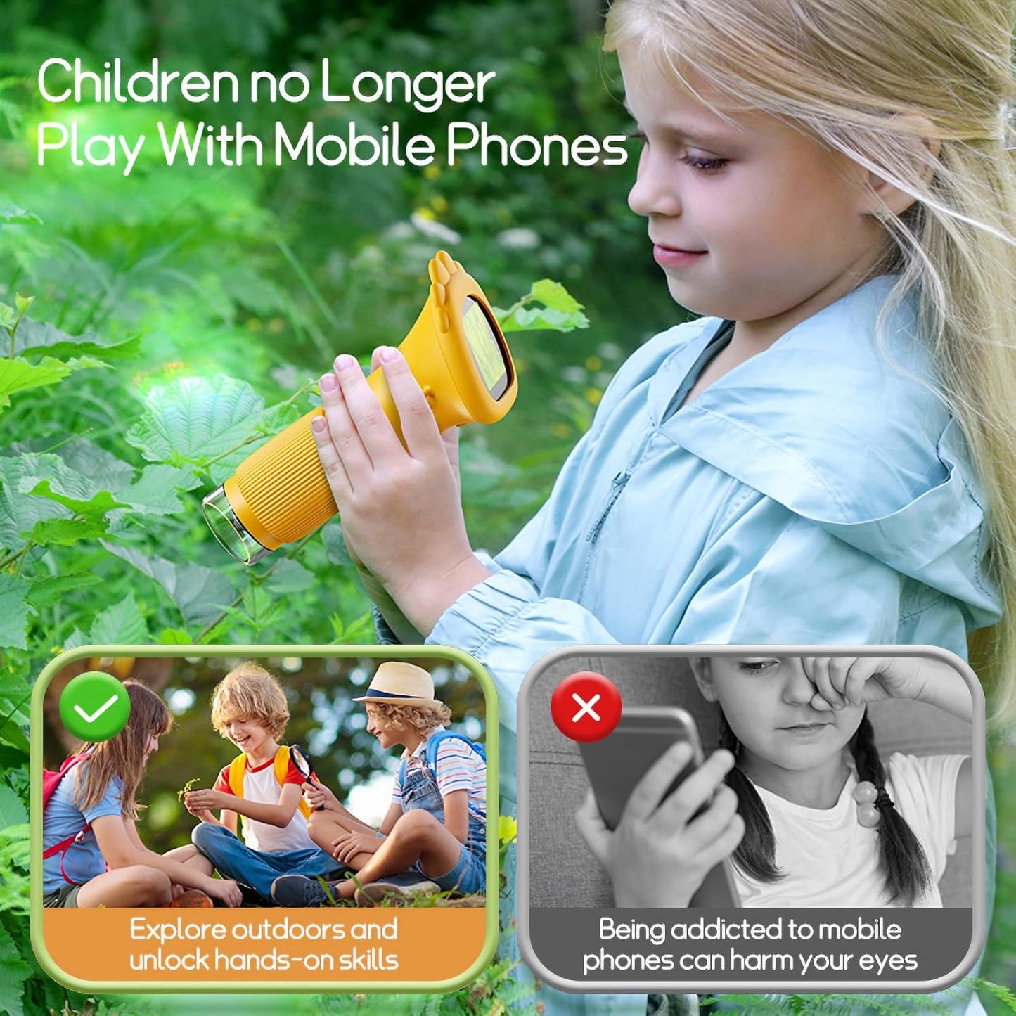 Kids Microscope Pocket Microscope -1000X Portable Microscope for Kid | Photo and Video Mini Microscopes | 2'' Digital Little Scientist Microscopes for 3-10 Age Years Old Boys Girls Toys Gifts