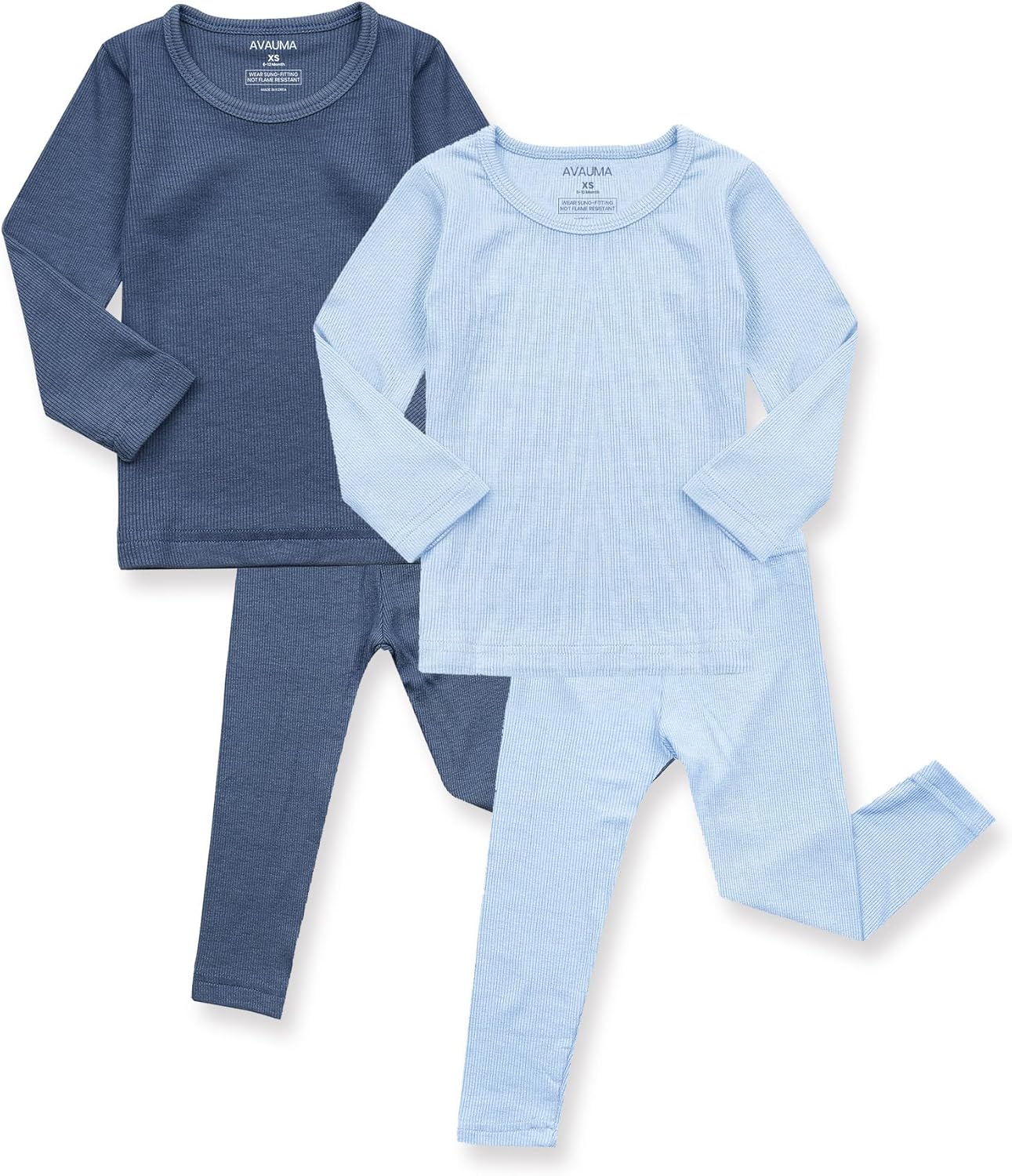 AVAUMA Baby Boys Girls Pajama Set Kids Toddler Snug fit Ribbed Sleepwear pjs for Daily Life Style