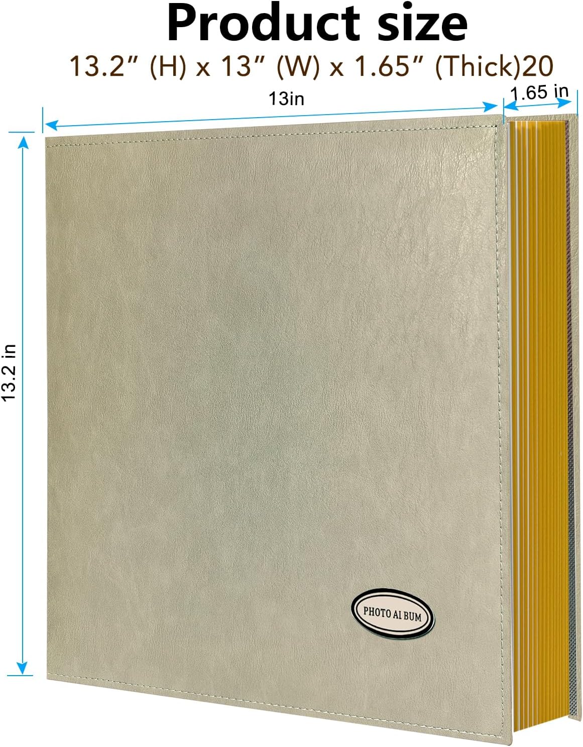 Self-Adhesive Photo Album, Dust-free, glue free and waterproof Scrapbook Album, Family album, Leather Cover, Hand Made DIY Albums Holds 3x5, 4x6, 5x7, 6x8,8x10 photos (Oatmeal, Large)