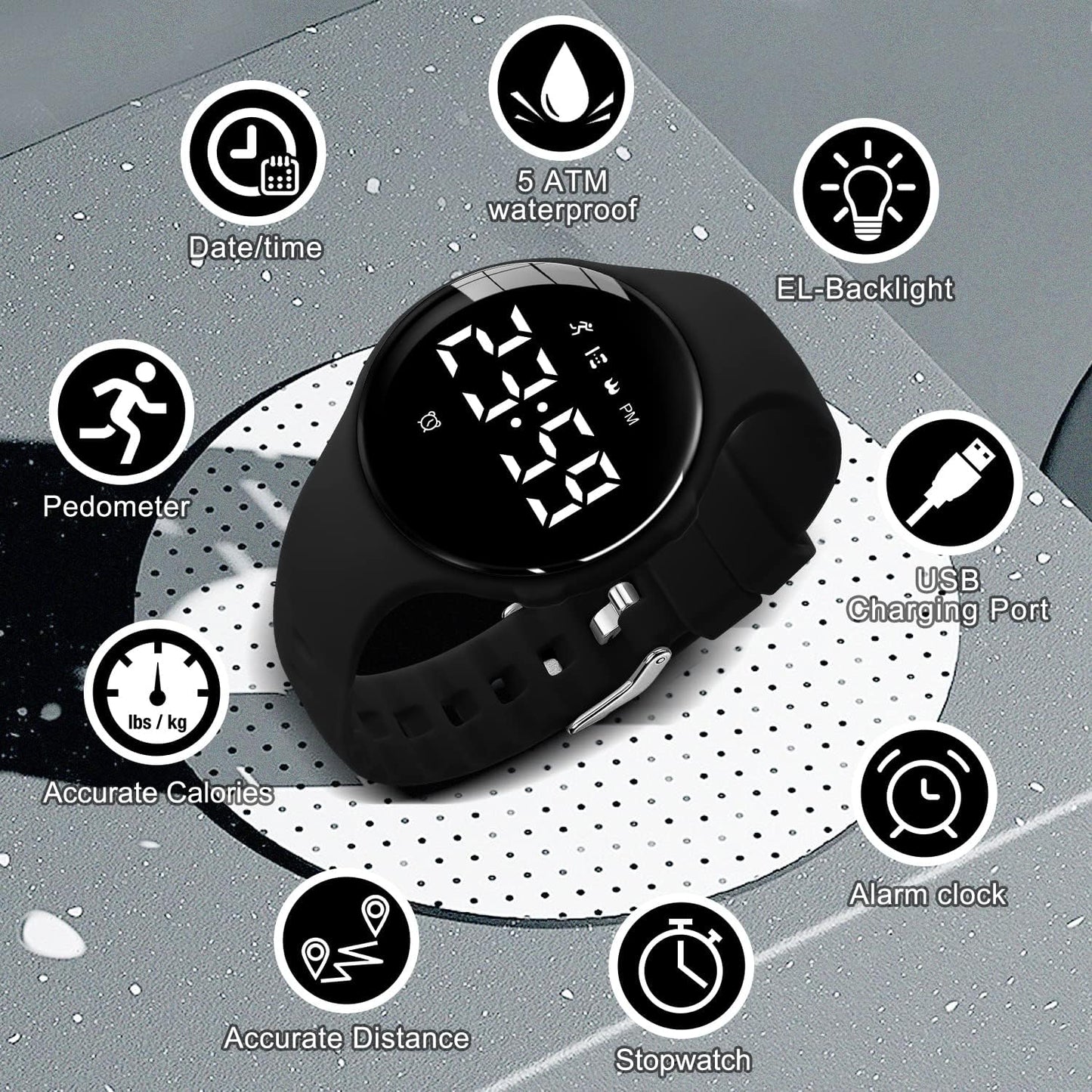 Kids Watches for Girls Boys Digital Sport Watch with Step Counter Pedometer Vibration Alarm Clock, No App Waterproof Fitness Tracker Kids Watch Boys Girls Teens Students Ages 5-16