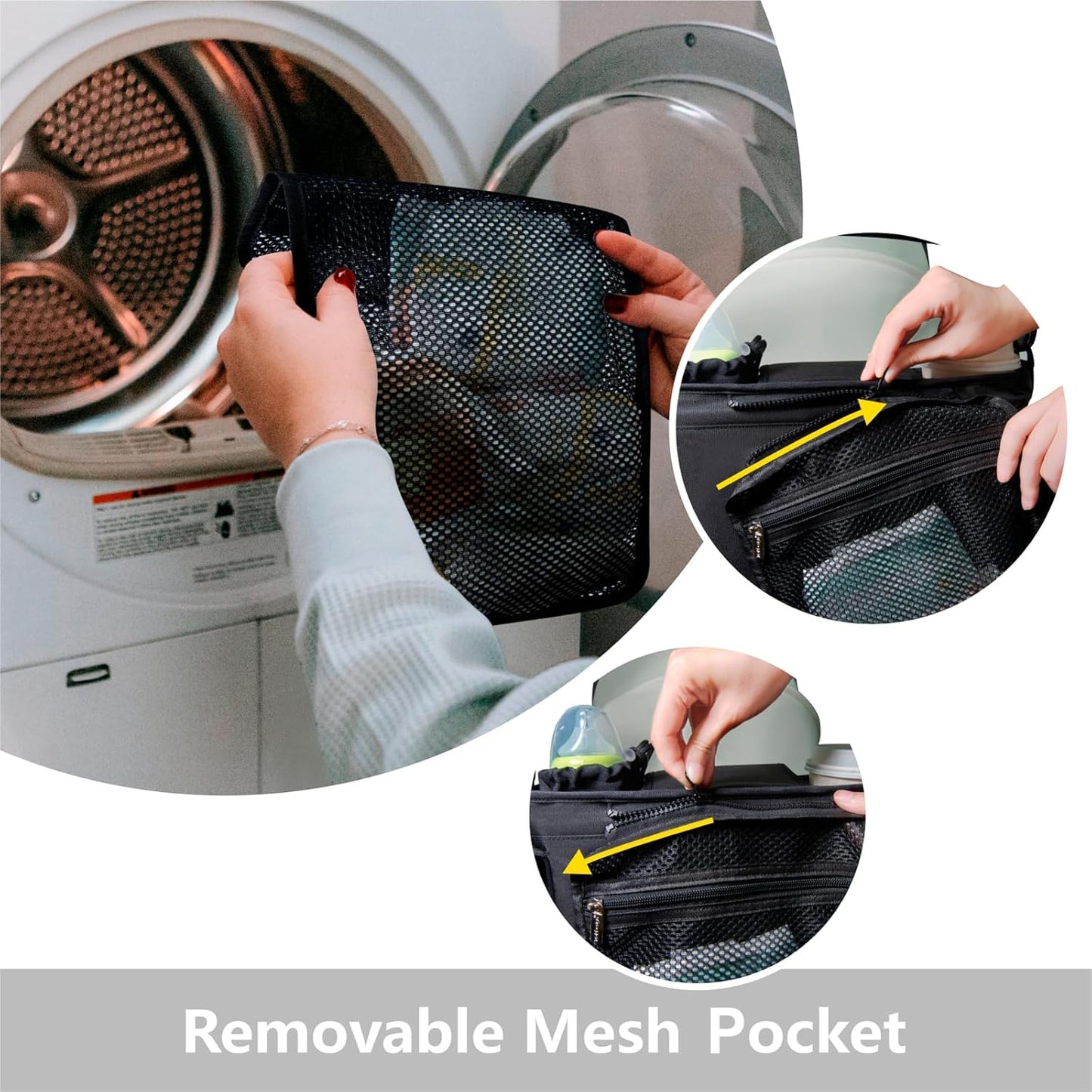 TOPDesign Universal Baby Stroller Organizer, Stroller Caddy with Detachable Mesh Bag & Heightened Insulated Cup Holders & Non-Slip Secure Hooks Accessories, Fits Most Strollers (Blue)