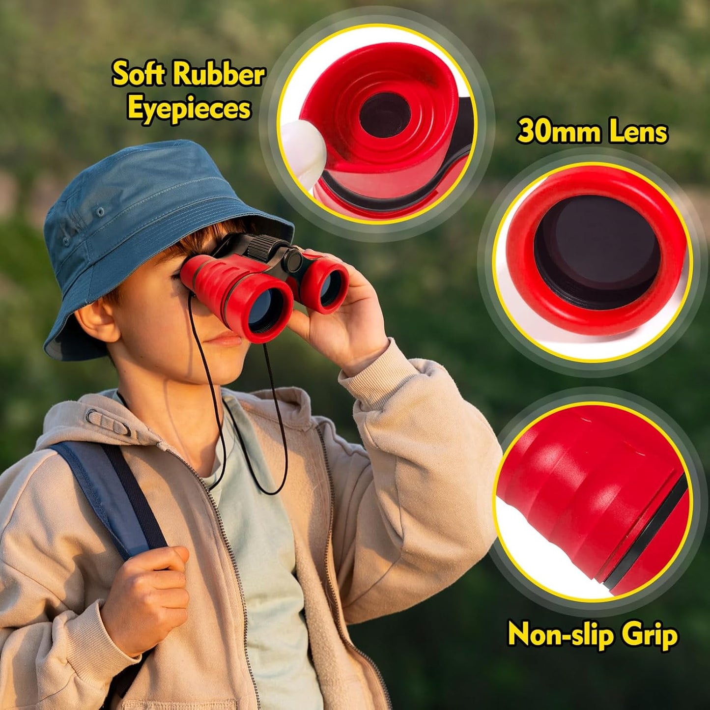 Kids Binoculars, Ages 3-12, Perfect for Bird Watching, Camping, Outdoor Exploration