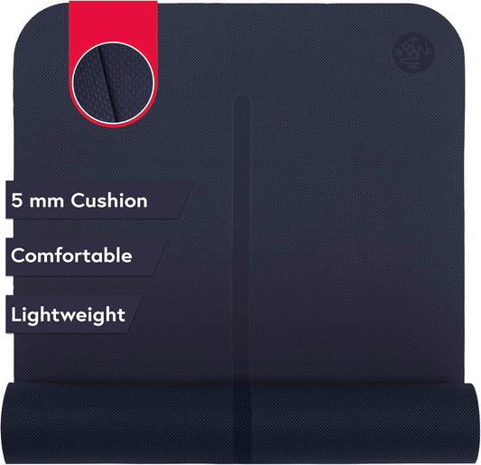 Manduka Begin Yoga Mat 68" - 5mm Cushioning | Comfortable, Lightweight & Reversible with Alignment Stripe | Budget-Friendly | 68 x 24 inches