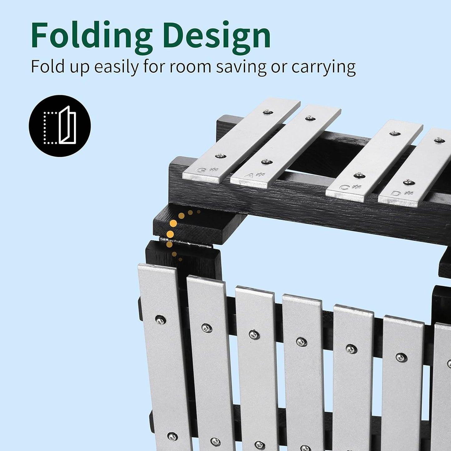 30 Notes Foldable Glockenspiel Xylophone, Percussion Instrument Kit for Adults and Kids- Includes 4 Mallets and Carrying Bag