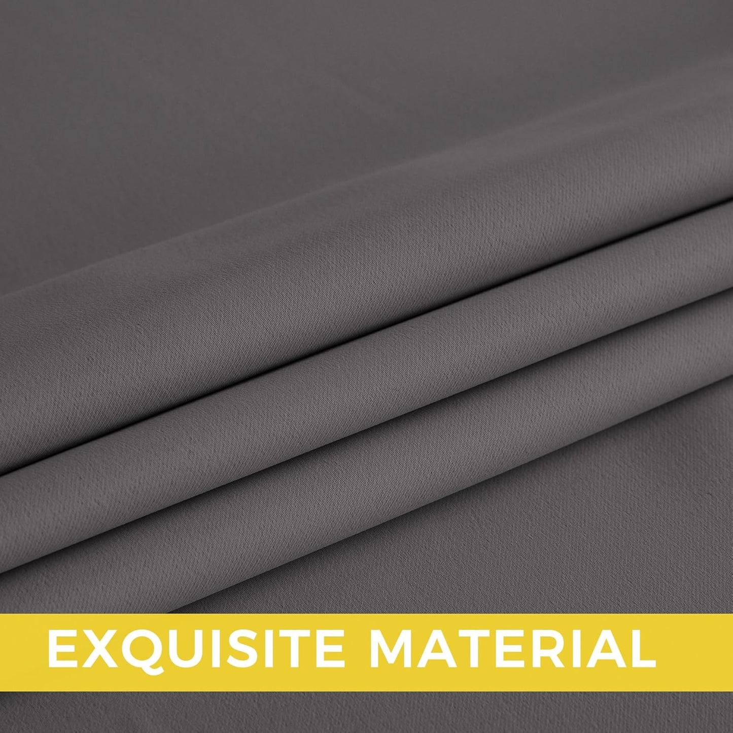 NICETOWN Grey Blackout Curtains 95 inch - Heavy-Duty Grommet Thermal Insulated Shades for Bedroom, Bathroom, Yard, Laundry, Pantry - Energy Efficient, UV Protection, 1 Pair, W52 x L95