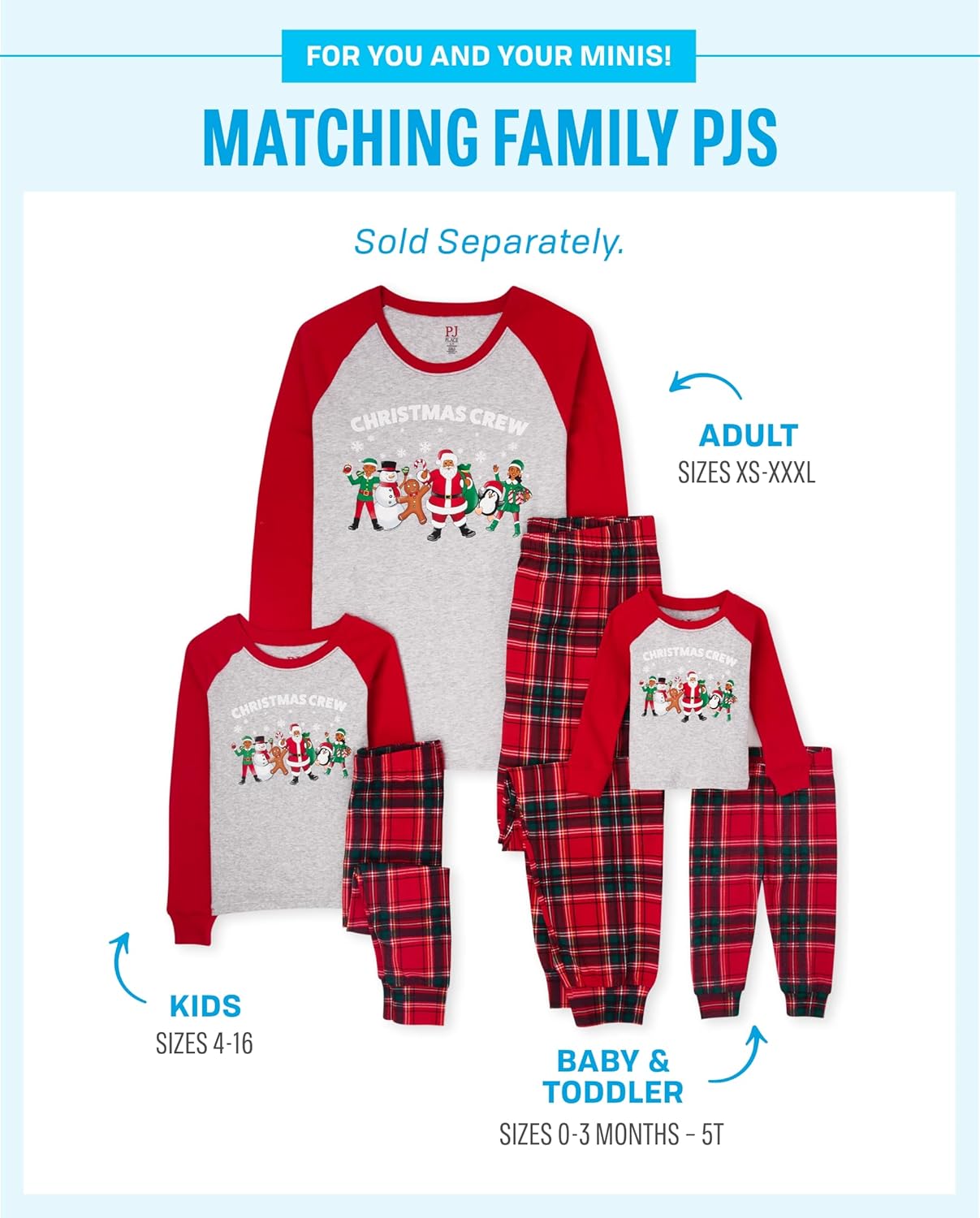 The Children’s Place Family Matching, Christmas and Holiday Pajama Sets, Cotton