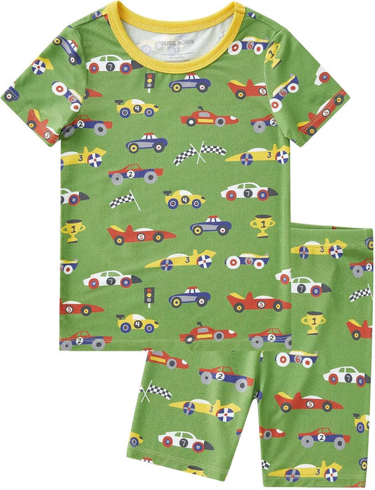 pureborn Baby Viscose From Bamboo Pajamas Set Pjs - Kids Toddler Girl Snug Fit Viscose Sleepwear 2pcs 18M-8Y