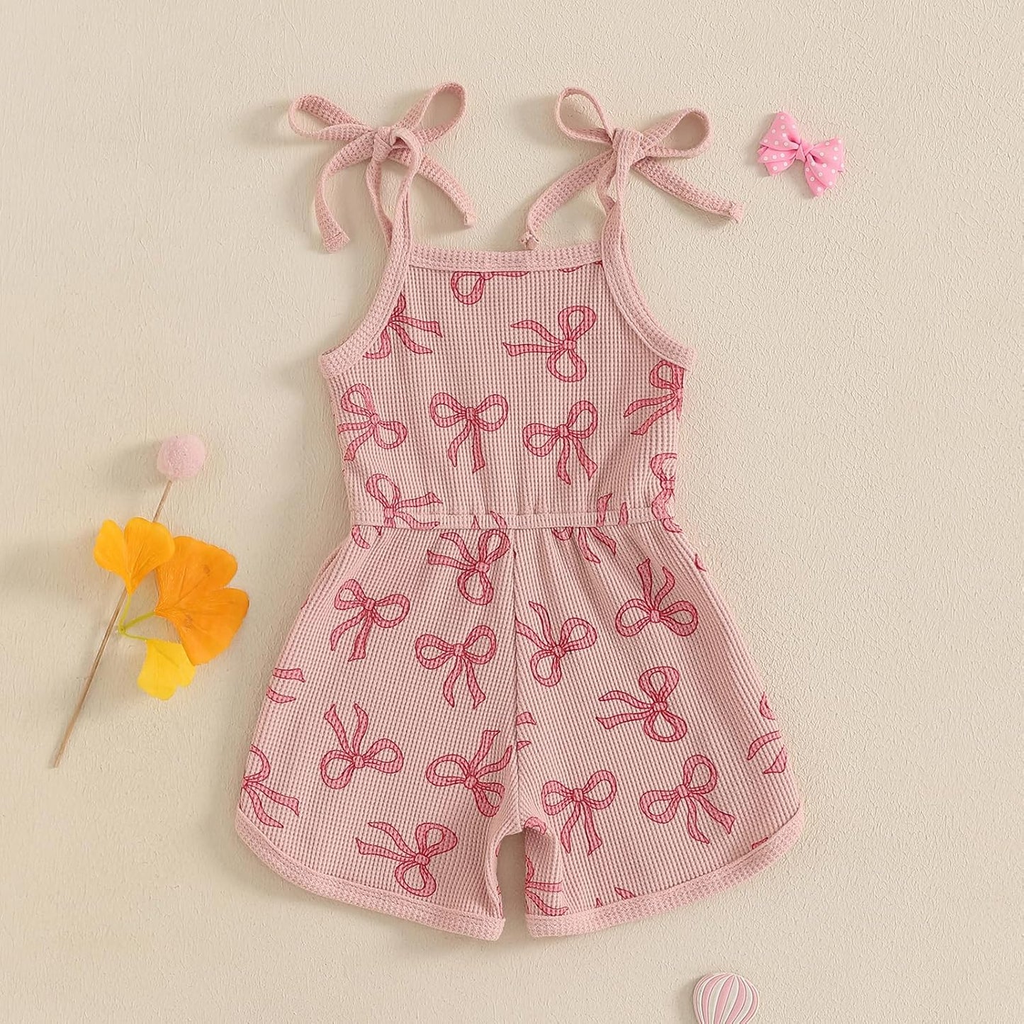 WZTYYDS Toddler Baby Girl Summer Clothes Floral Romper Tie-Up Strap Halter Jumpsuit Infant Summer Sling Playsuit 6M-3T
