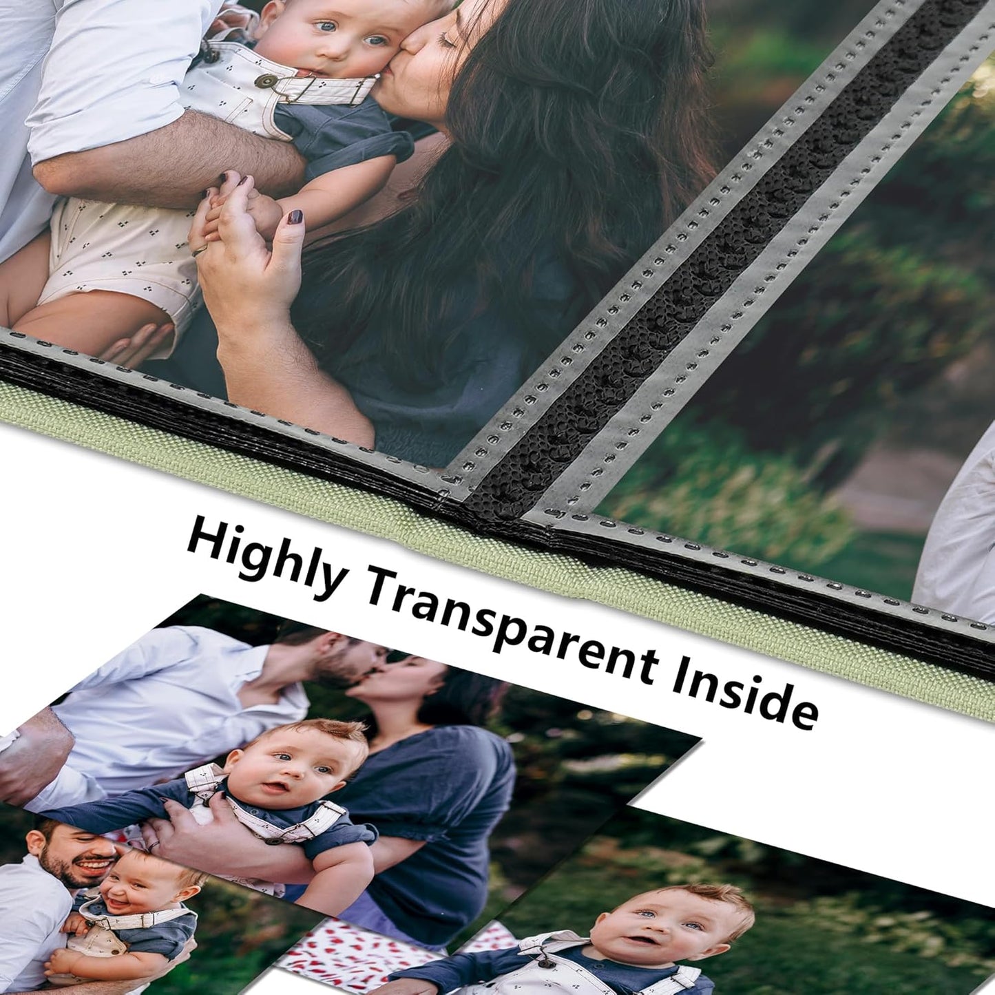 Small 4x6 Photo Album 24 Pockets Linen Cover with Front Window Portable Mini Picture Book for Travel Wedding Memories Organizer Gray Blue