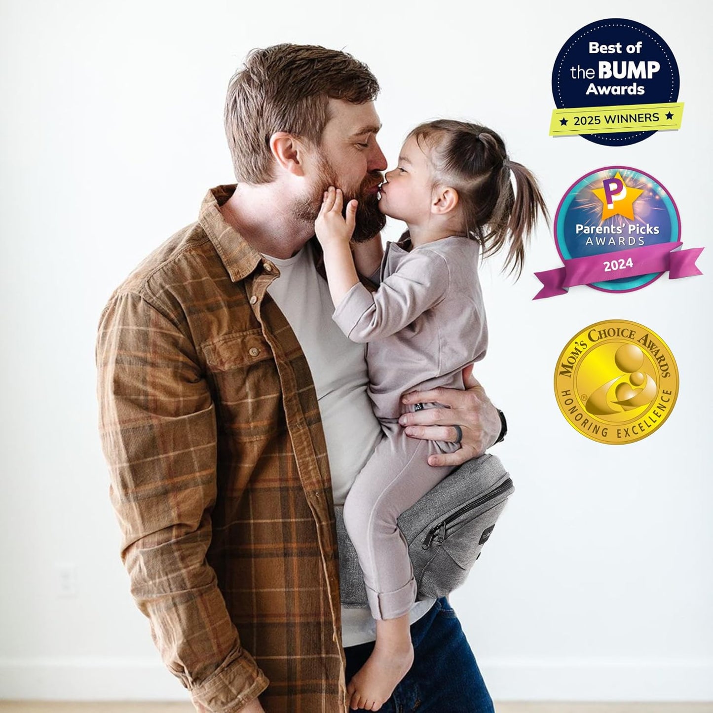 Tushbaby The Original Premium Quality Hip Seat Carrier – Safety-Certified Baby & Toddler Carrier with Secure Safety Buckles, No-Flimsy-Foam Design, Storage Pockets & Nursing Pillow. 0–3 yrs