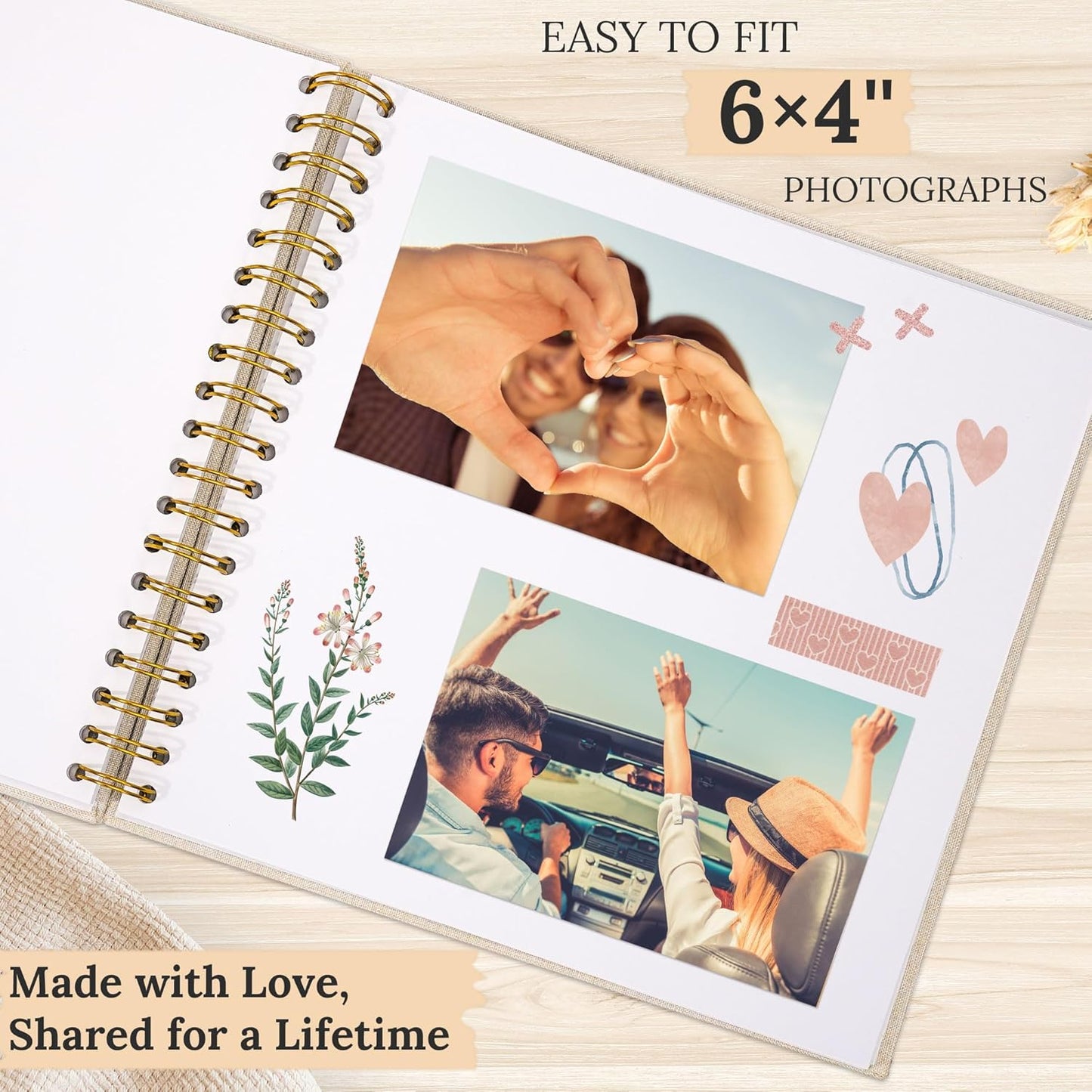 Scrapbook Photo Album Linen Cover, 10 x 10 Inch Hardcover Kraft White Pages Memory Book, for Travel Wedding Guest Book Christmas Baby Shower (40 Sheets/ 80 Pages,Purple)