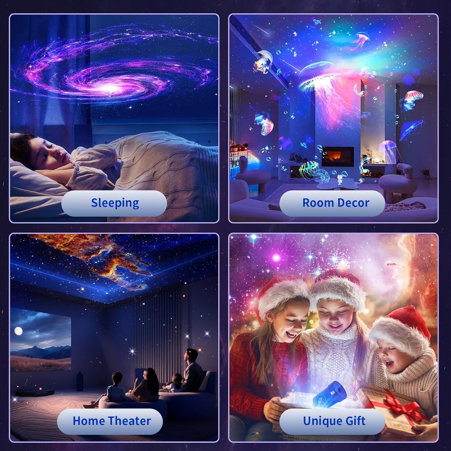 [2025 8th Gen] Star Projector, Galaxy Projector for Bedroom Night Light with Timer, Mood Lighting, Solar System Realistic Space Planetarium Projector Moon Lamp, Room Decor for Ceiling Kids Adults