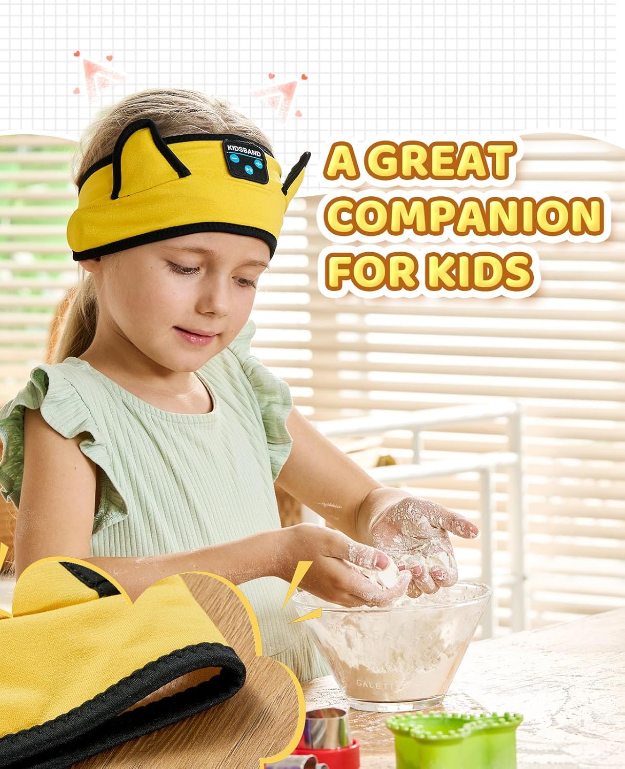 KIDSBAND Kids Headphones, Baby Headphones for Plane, Bluetooth Headphones Headband for Kids with Wired Playback 3.5 MM Jack for School Girls Boys Children,Kindle Tablet Cellphones Airplane Travel