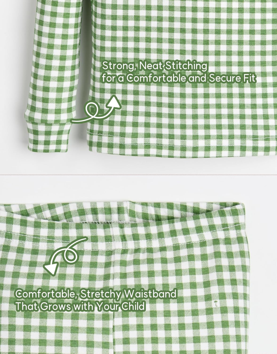 moimoln Plaid Check Soft Cotton Modal 6M-8Y Baby Toddler Long-Sleeve Snug-Fit Pajama Sleepwear Daily