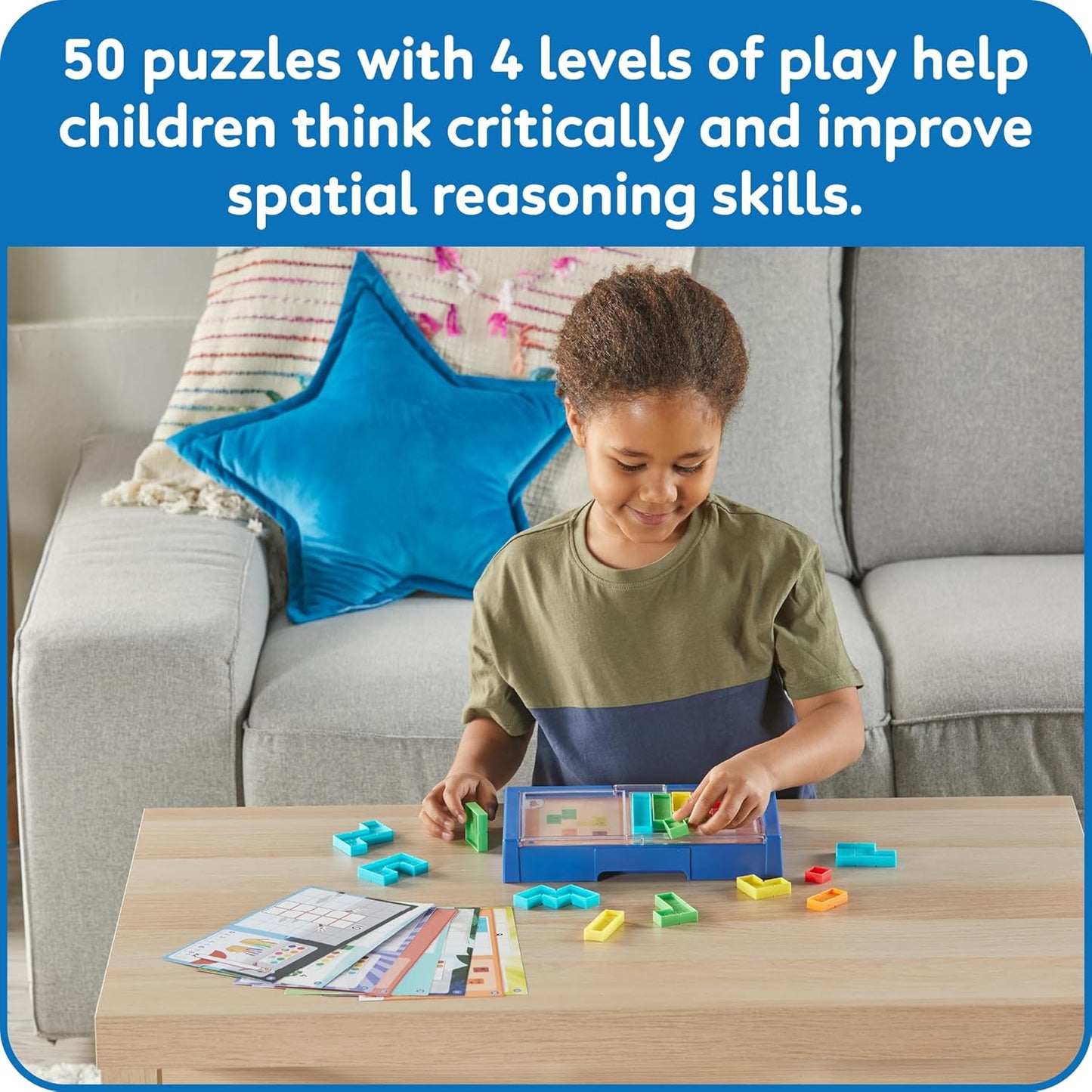 hand2mind Numberblocks Puzzle Solver, Brain Teasers, Logic Puzzles for Kids, Educational Games, Math Toys for Kids 3-5, Fidget Game, Preschool Learning Activities, Toddler Birthday Gifts