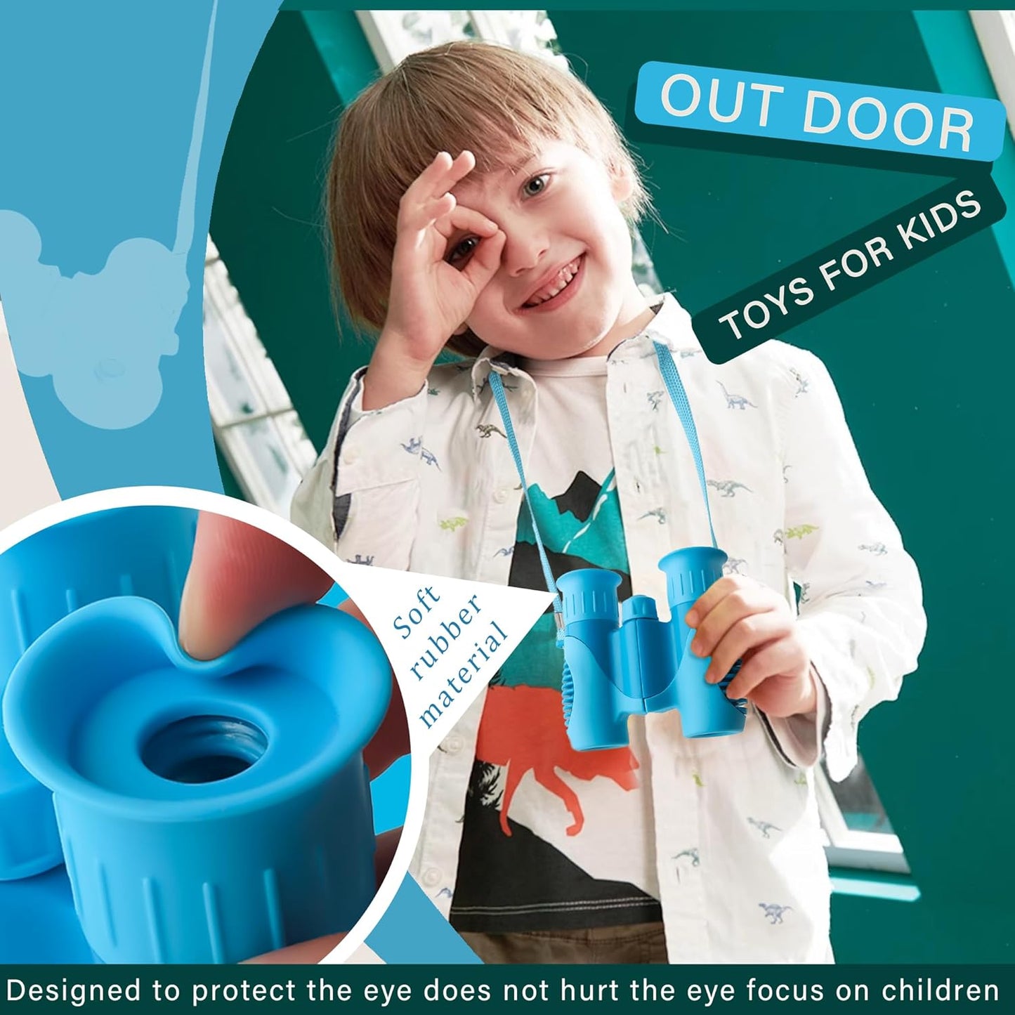 Scotamalone Binoculars for Kids Shockproof Toys Gifts for Age 3-12 Years Old Boys Girls Bird Watching Outside Play Hiking Camping Educational Learning