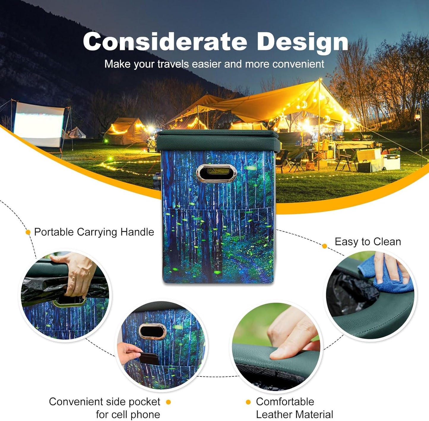 Upgrade XL Portable Toilet for Adults, Extra Large Portable Travel Floding Toilet, Camping Tall Toilets with Lid for Adults and Kids Compact Potty for Car,Hiking,Beach and Camping