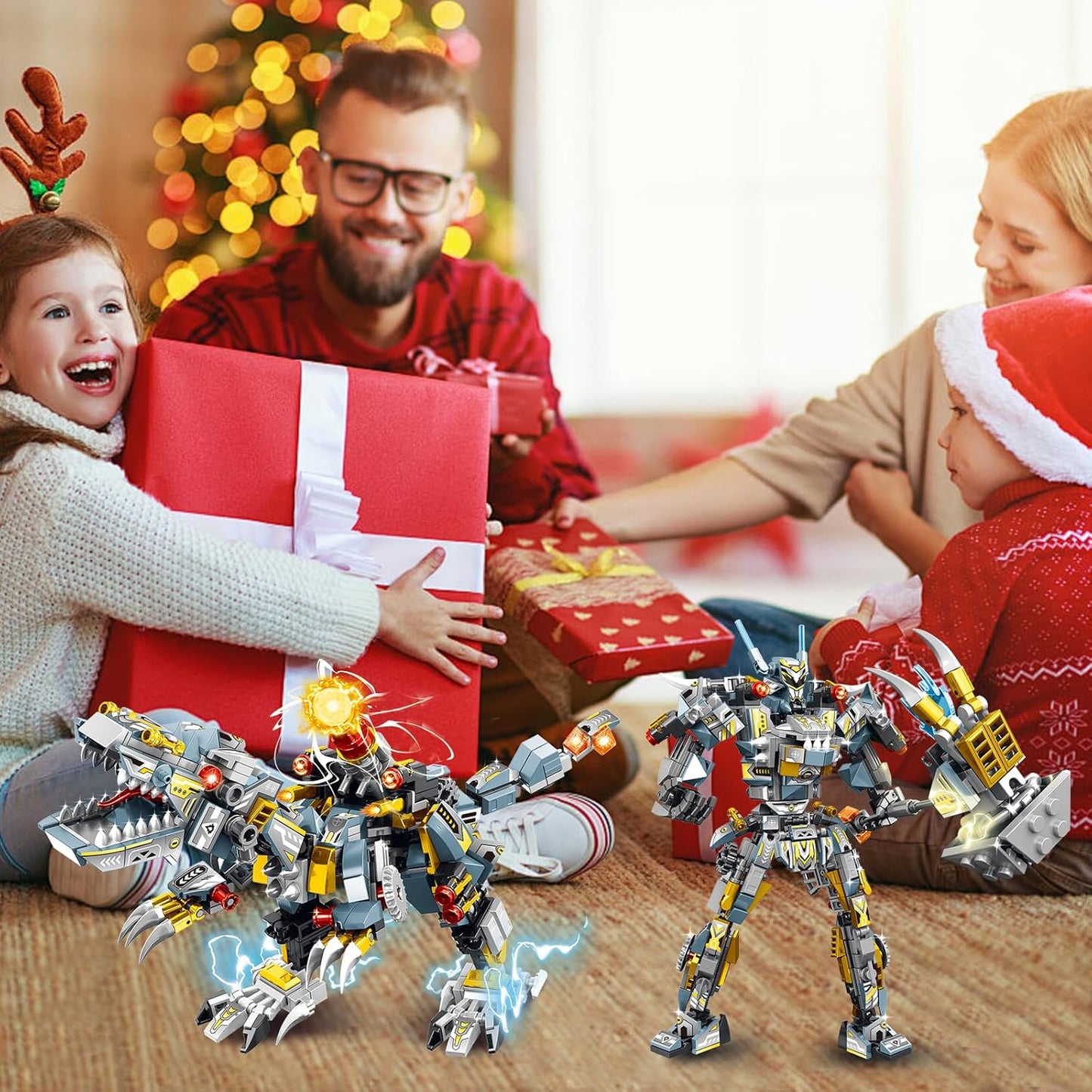 STEM 2 in 1 Indominus Dinosaur Building Kits, Transforming Mech Robot Building Sets for Kids Boys 6-10, Compatible with Dinosaur, Educational Gift Toy for Adults (513 PCS)