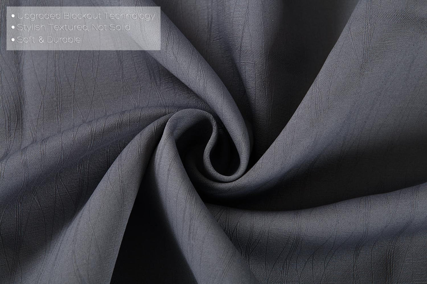 MIUCO Blackout Curtains Room Darkening Thermal Insulated Textured Grommet Curtains for Bedroom 2 Panels 52x95 Inch Dark Grey