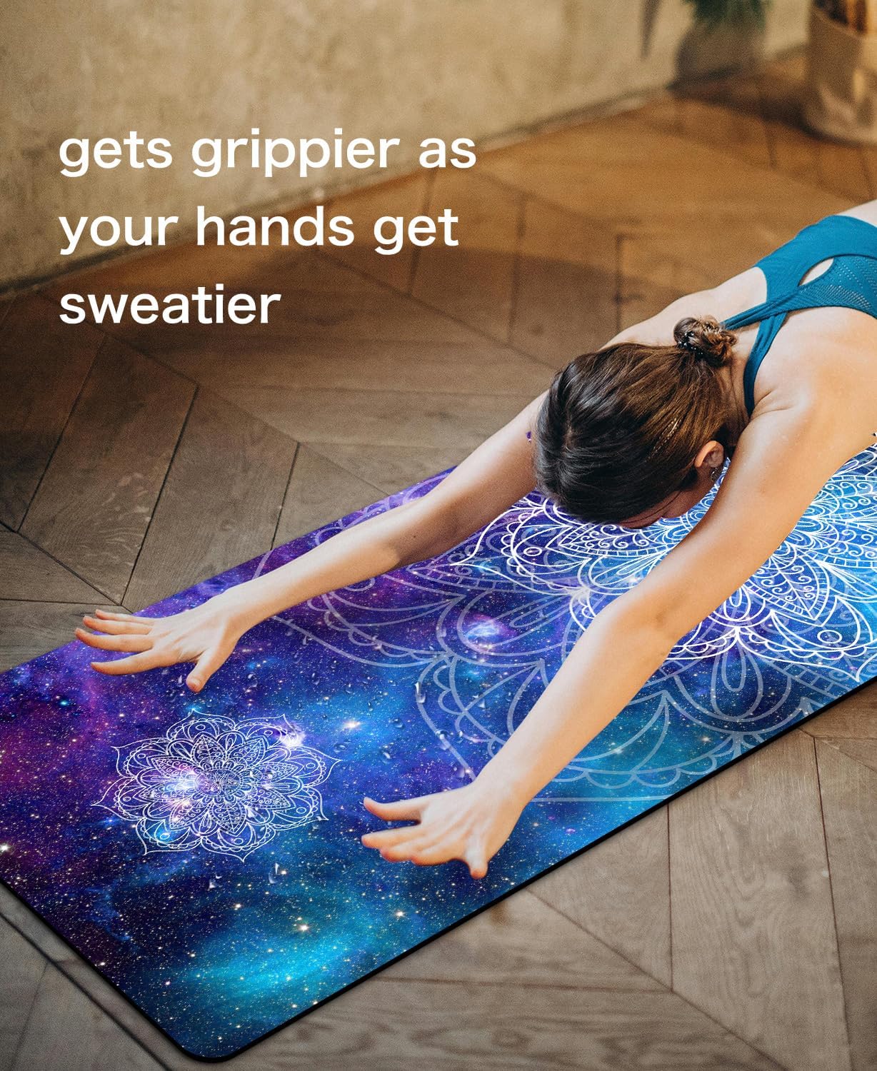 Non Slip Yoga Mat TPE Workout Mat for Men Women, Thick Workout Mat with Carrying Strap, Fitness Mats for Exercise, Yoga, Fitness, Pilates, Floor Workouts (72" x 24" x 6mm)