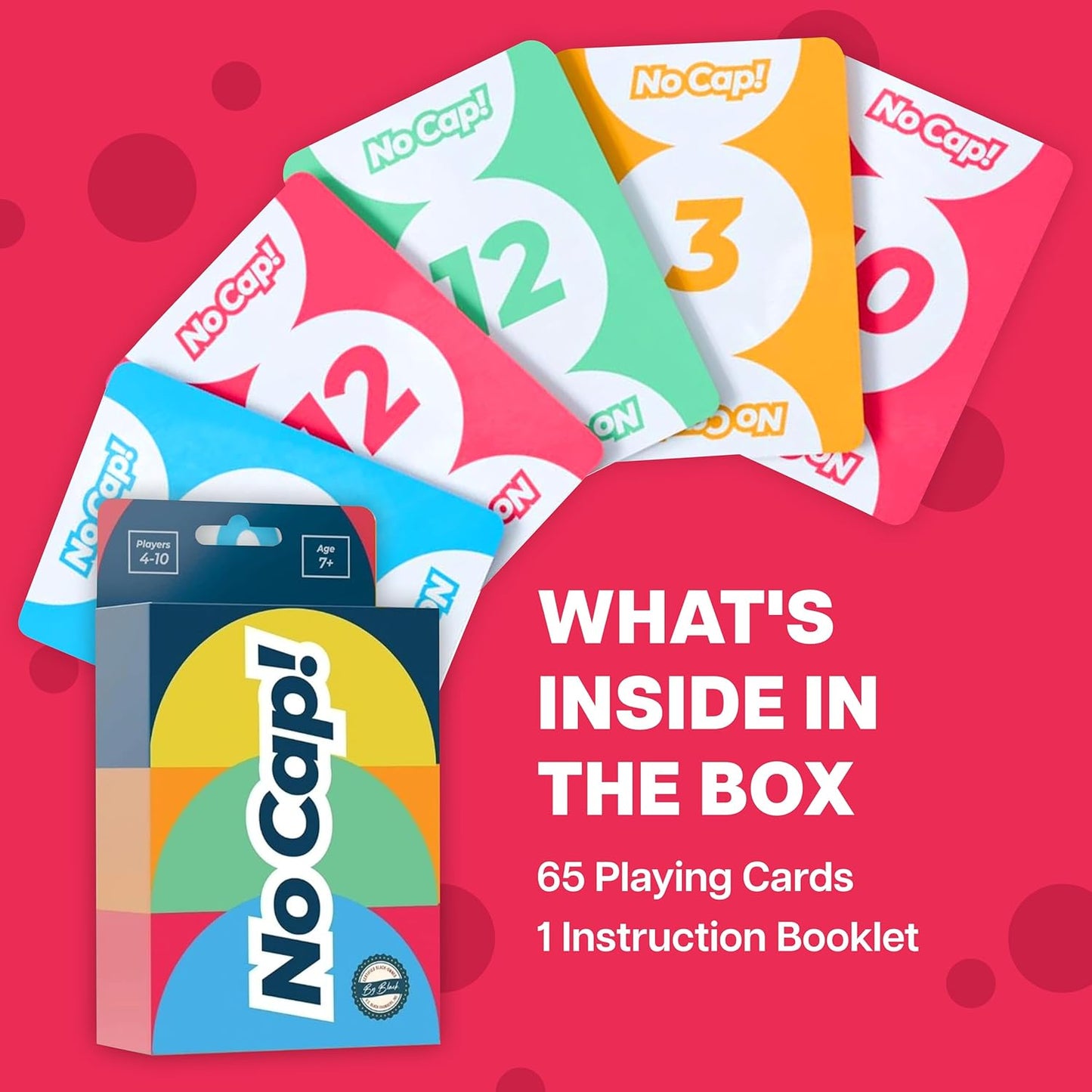 No Cap! – The Ultimate Game Night Card Game for Friends & Family, Perfect for Laughter-Filled Evenings, Includes 65 Cards, Easy Instructions, and Hours of Competitive Fun