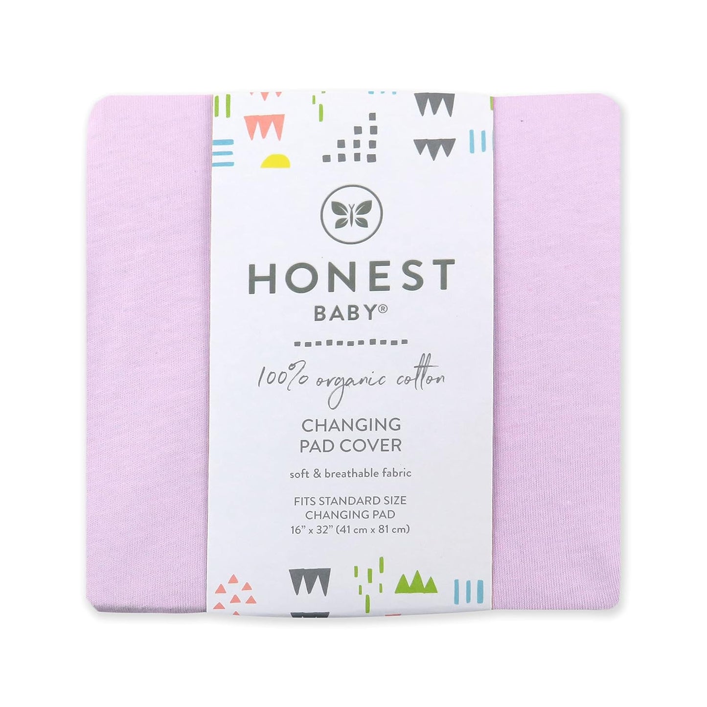 HonestBaby Girls Organic Cotton Changing Pad Cover, Lavender, One Size