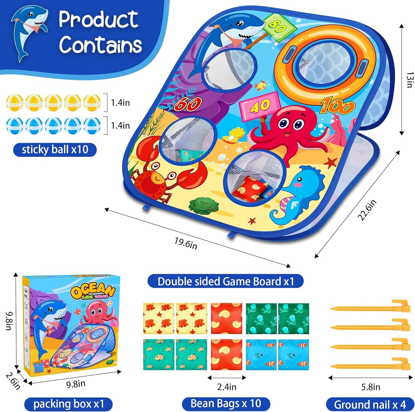 Animal Bean Bag Toss Game Toy Outdoor Toss Game, Family Party Party Supplies for Kids, Gift for Boys Birthday or Christmas for Toddlers Ages 3 4 5 6 Year Old