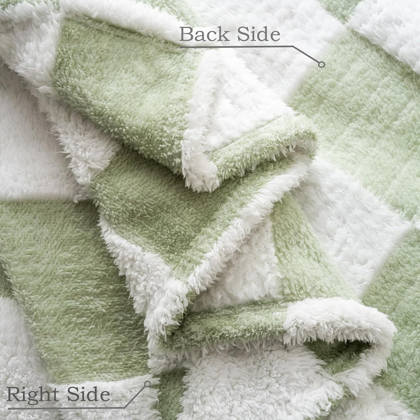 Fleece Baby Blanket for Boys 3D Checkerboard Design, Warm Cozy and Fluffy Infant Newborn Toddler Small Receiving Blankets for Crib Stroller, 30x40 Inches, Green