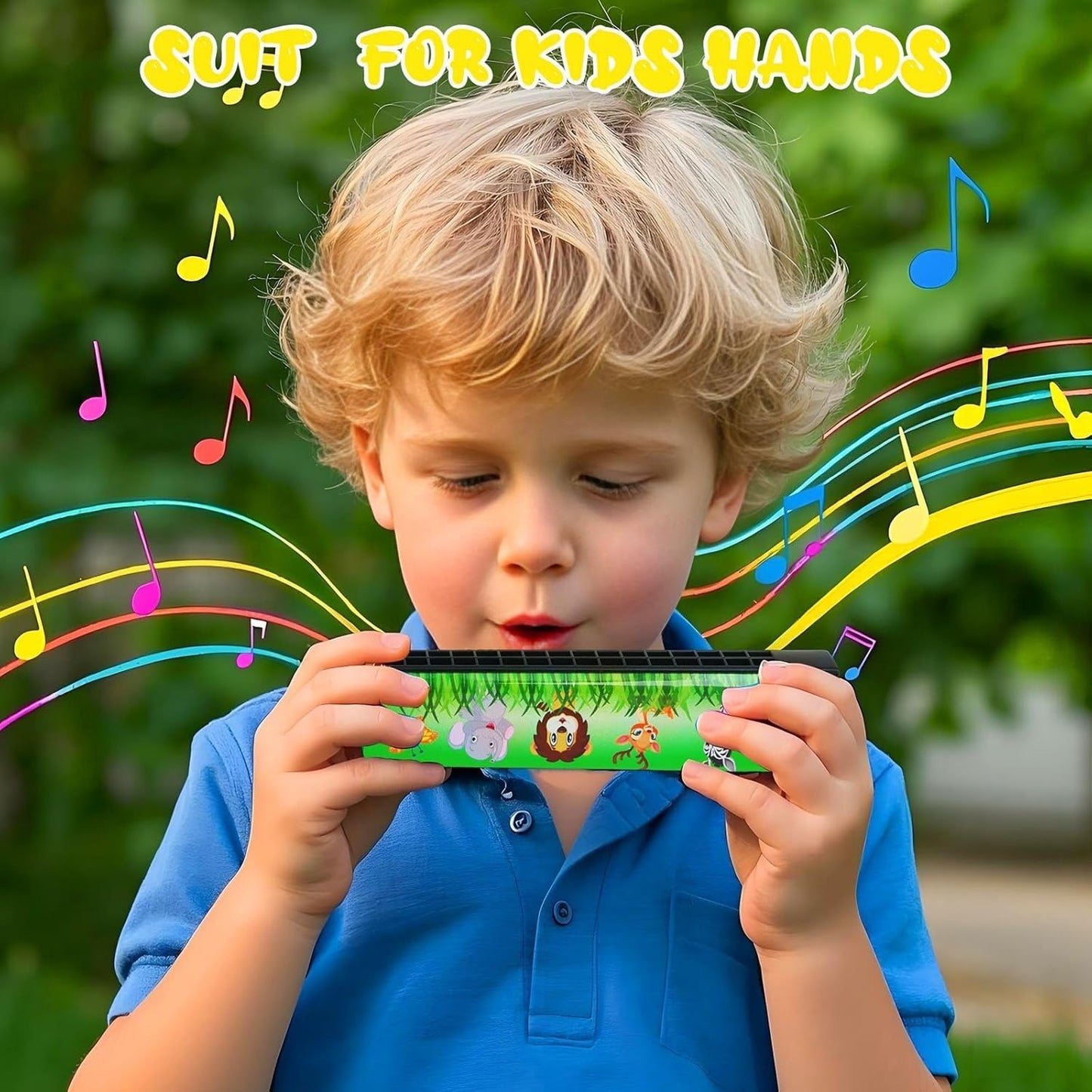 UPINS Harmonica,16 Holes Cartoon Harmonica Musical Instrument,Beginners Harmonica for Musical Party,Harmonica for Music Class(6 Styles)