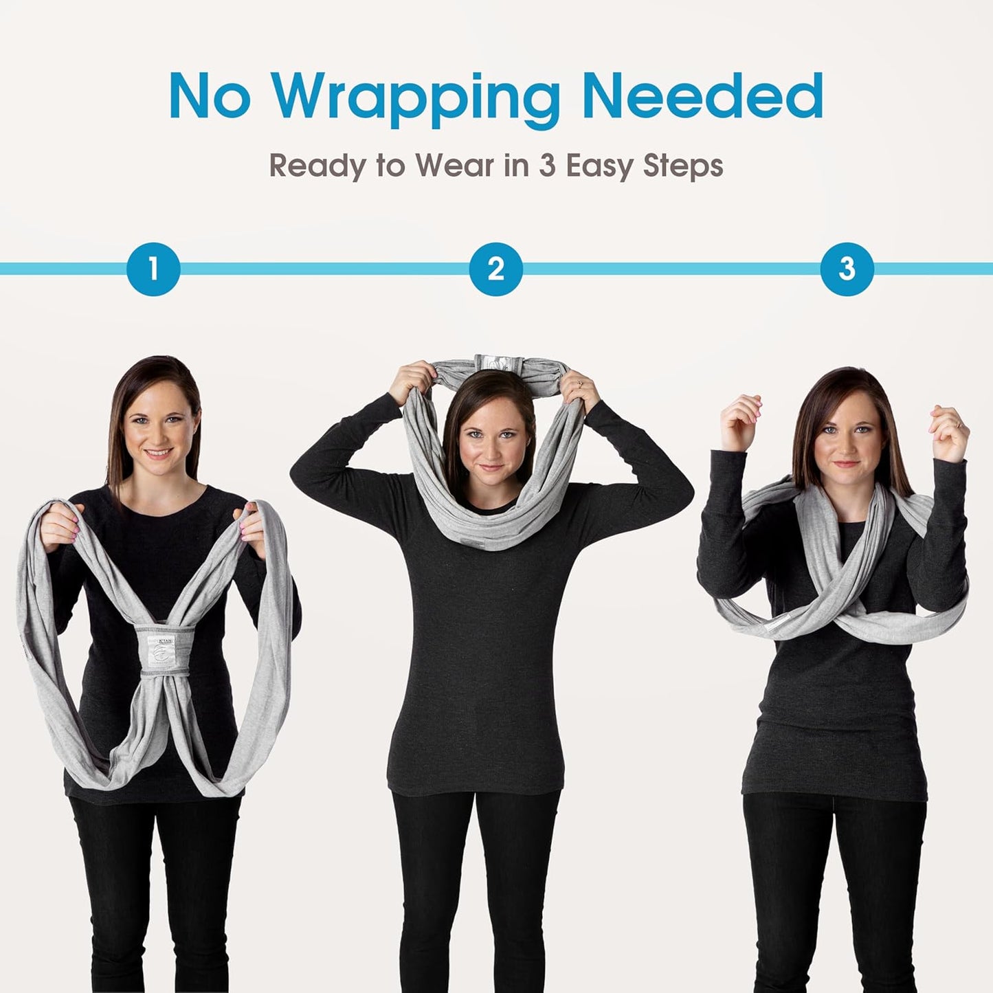 Small-Petite Original Baby K'tan Baby Carrier: #1 Easy Pre-Wrapped, Soft, Slip-On, No Rings, No Buckles | 5 in 1 Baby Sling Gift | Infant Wrap for Newborn to Toddler up to 35lb Women 2-4, Men up to 36