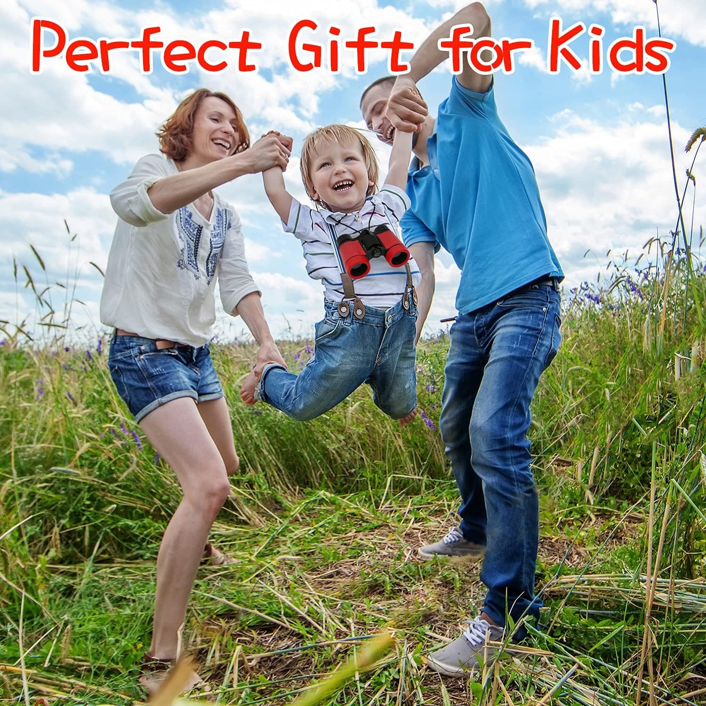 Scotamalone Kids Binoculars Shock Proof Toy Binoculars Set for Age 3-12 Years Old Boys Girls Bird Watching Educational Learning Hunting Hiking Birthday Presents