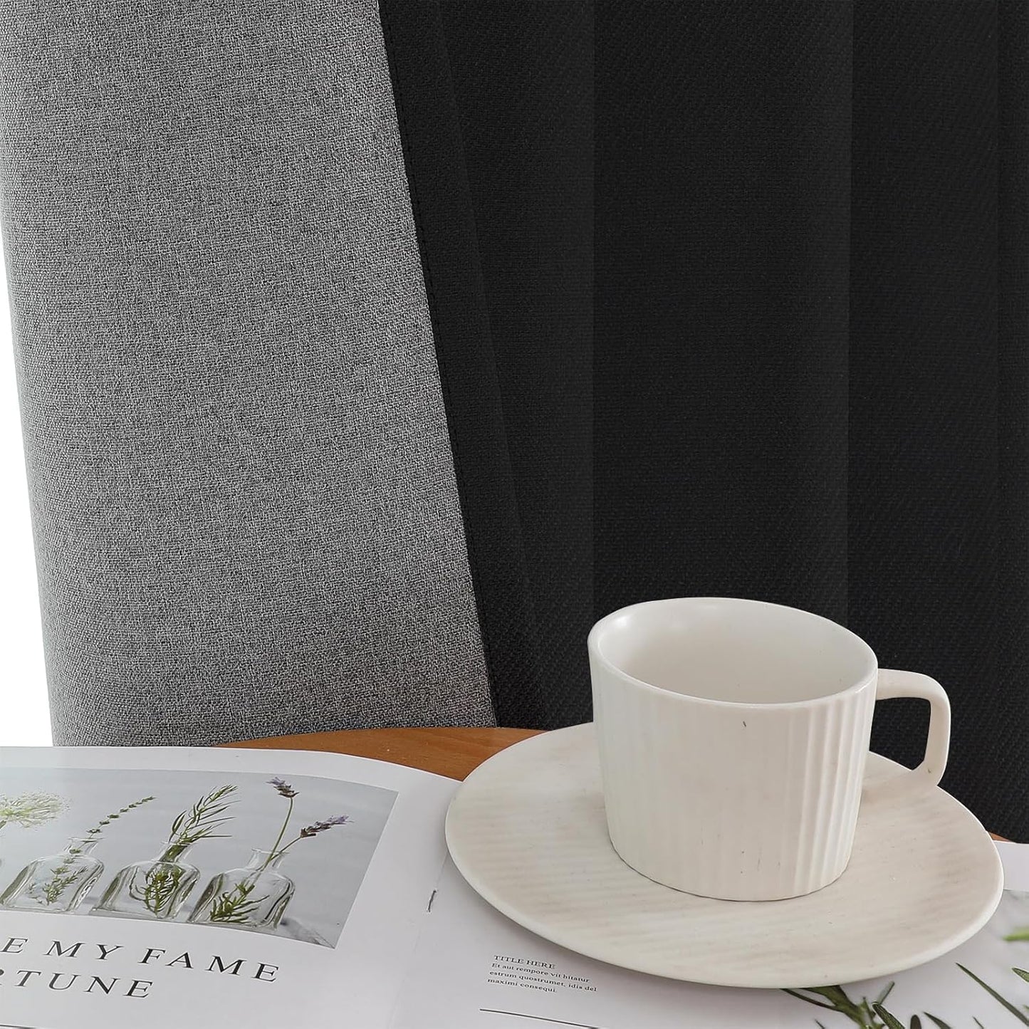 Joydeco 100% Blackout Curtains 90 Inches Long 2 Panels Set, Thermal Insulated Long Curtains& Drapes 2 Burg, Room Darkening Drapes for Bedroom Living Room Window (Black, W52 x L90 Inch)