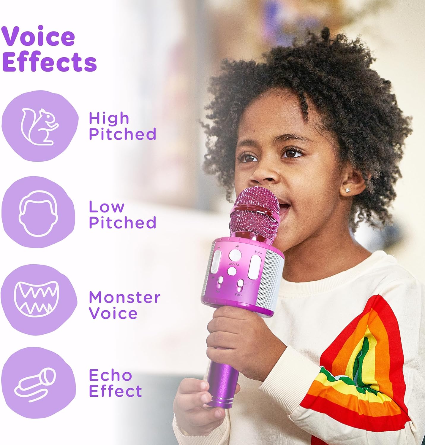 Move2Play, Kids Karaoke Microphone | Includes Pre-Loaded Songs & Bluetooth | Kids Birthday Party Gift | Toy for All Ages 2, 3, 4, 5, 6+ Year Old Girls, Boys & Toddlers