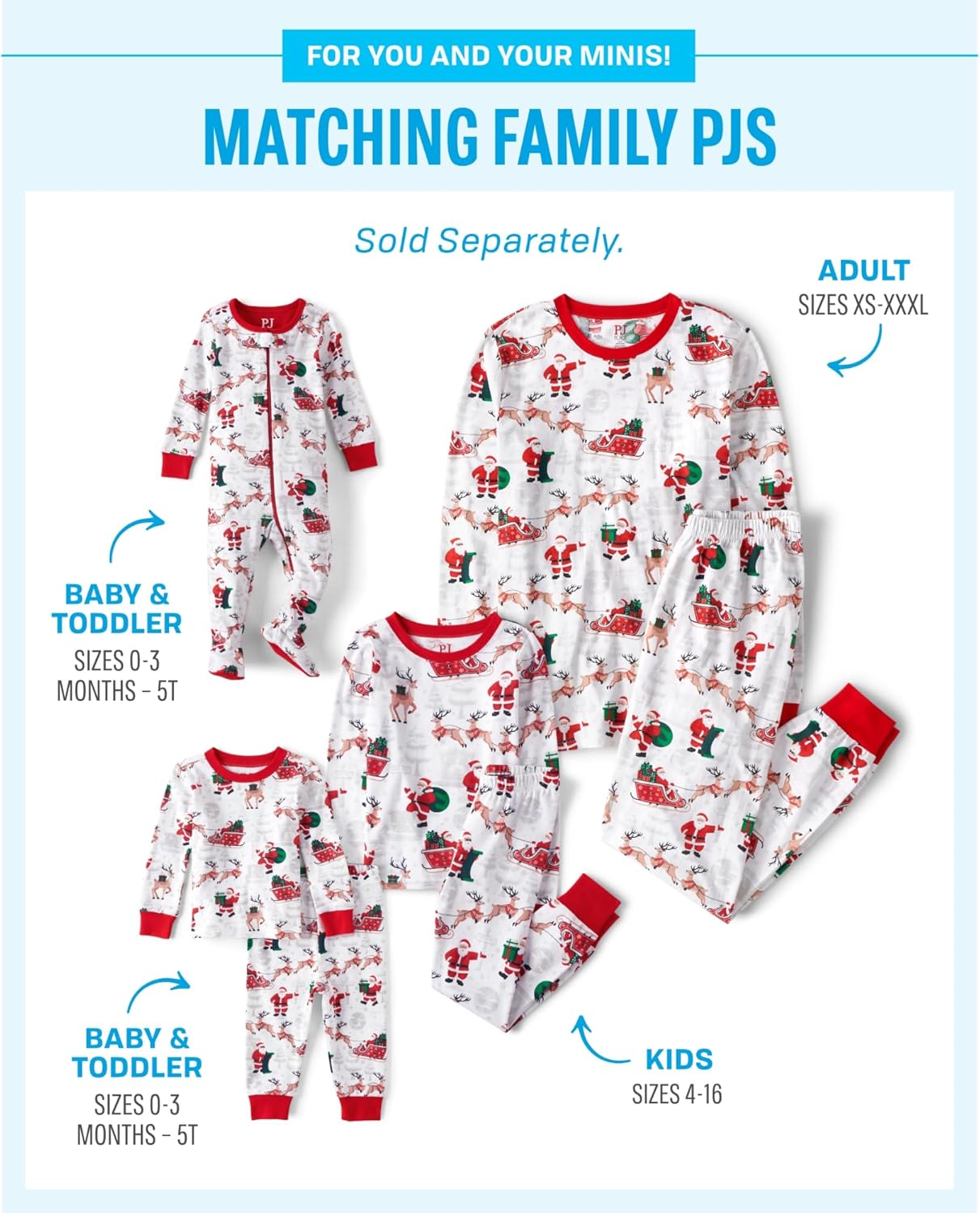 The Children’s Place Family Matching, Christmas and Holiday Pajama Sets, Cotton