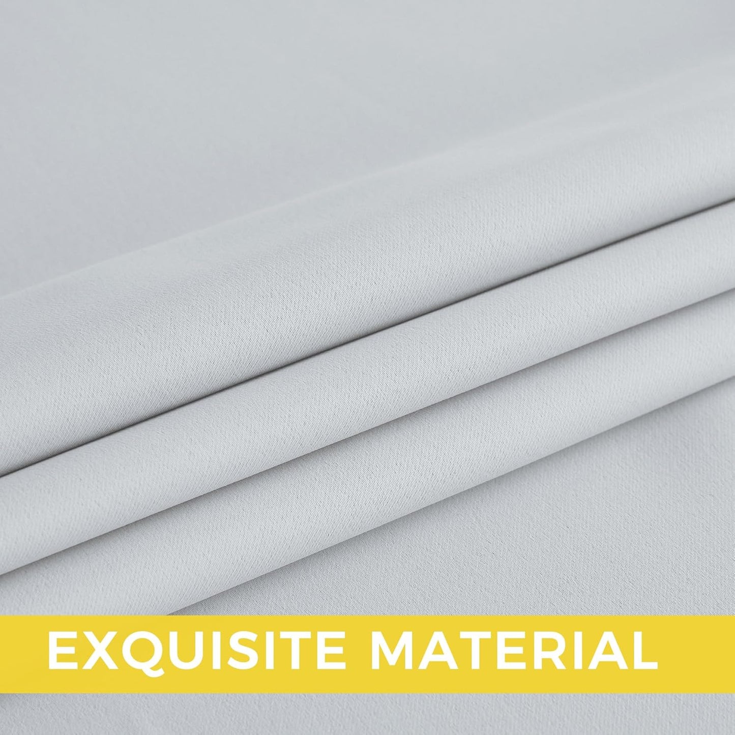 NICETOWN Gryeish White Curtains for Bedroom 72 inches Long, Roon Darkening Grommet Curtains for Living Room, Noise Reducing Privacy Window Treatment Drapes for Nursery, Laundry Patio, 2 Panels, W52