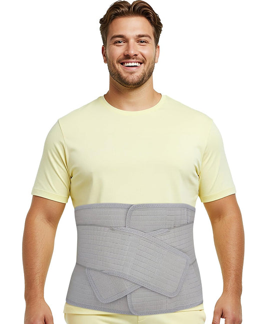Abdominal Binder Post Surgery Tummy Tuck - Plus Size Postpartum Belly Band Wrap | Post C Section Belly Binder Recovery | Stomach Hernia Belt For Men or Women After Pregnancy, Hysterectomy XXL