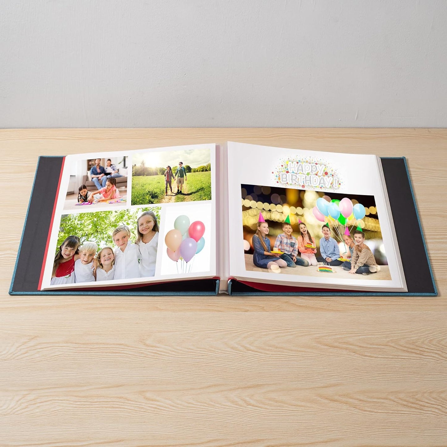 Photo Album Self Adhesive Scrapbook Album for 4×6 Pictures DIY Magnetic Linen Cover Album 15 Sheets/30 Blank Pages for Family Wedding, Birthday, Christmas, Anniversary (Sky Blue)