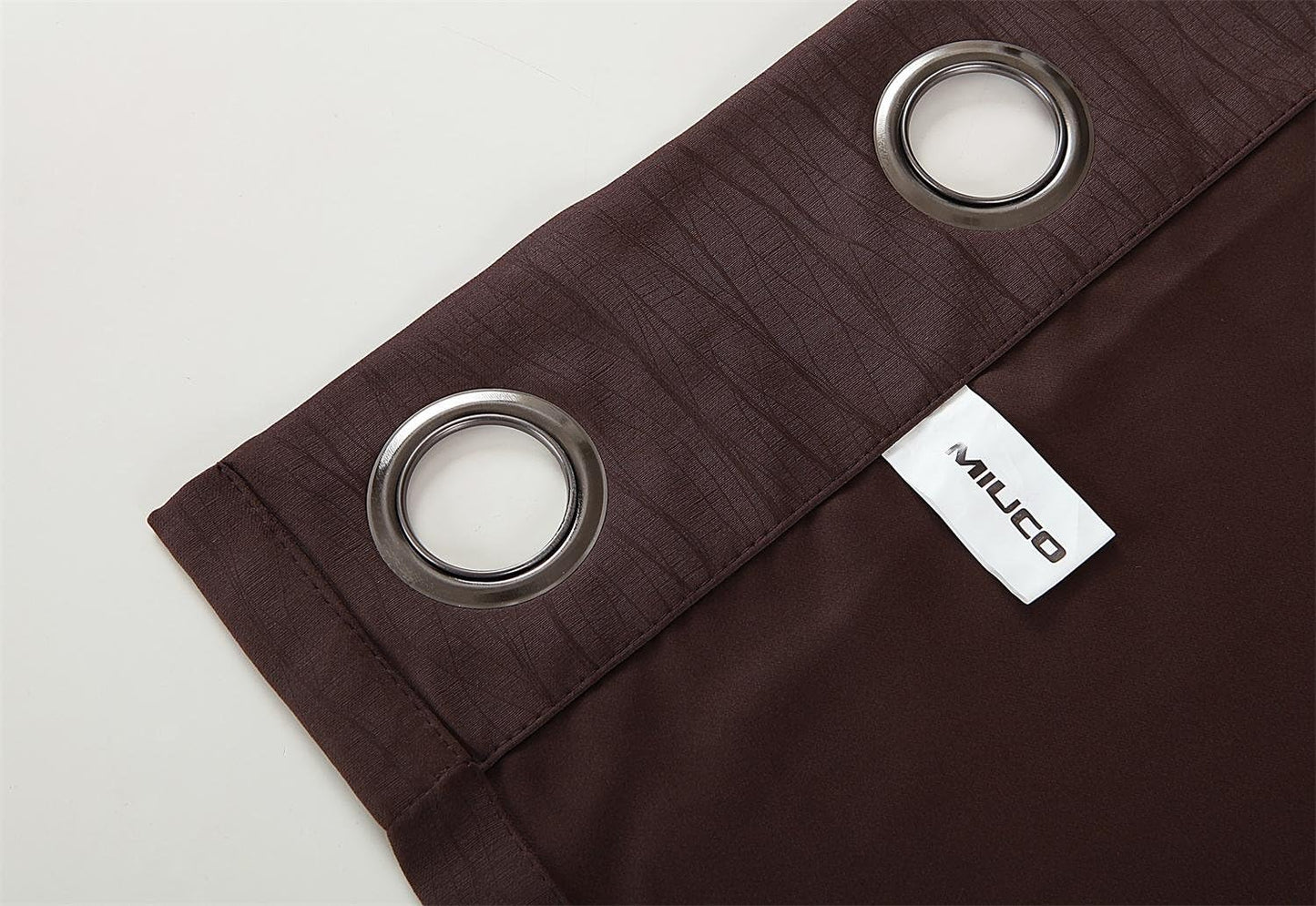 MIUCO Room Darkening Textured Grommet Window Blackout Curtains 2 Panels for Bedroom 52x95 Inch Chocolate