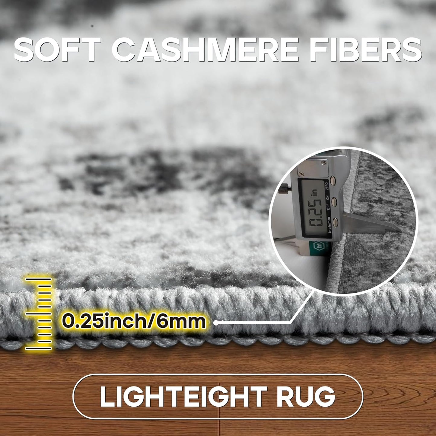 9x12 Area Rugs for Living Room Rug Washable: Modern Large Rug for Dining Room Bedroom Carpet Non Slip 9 by 12 Indoor Abstract Nursery Home Office Black Grey