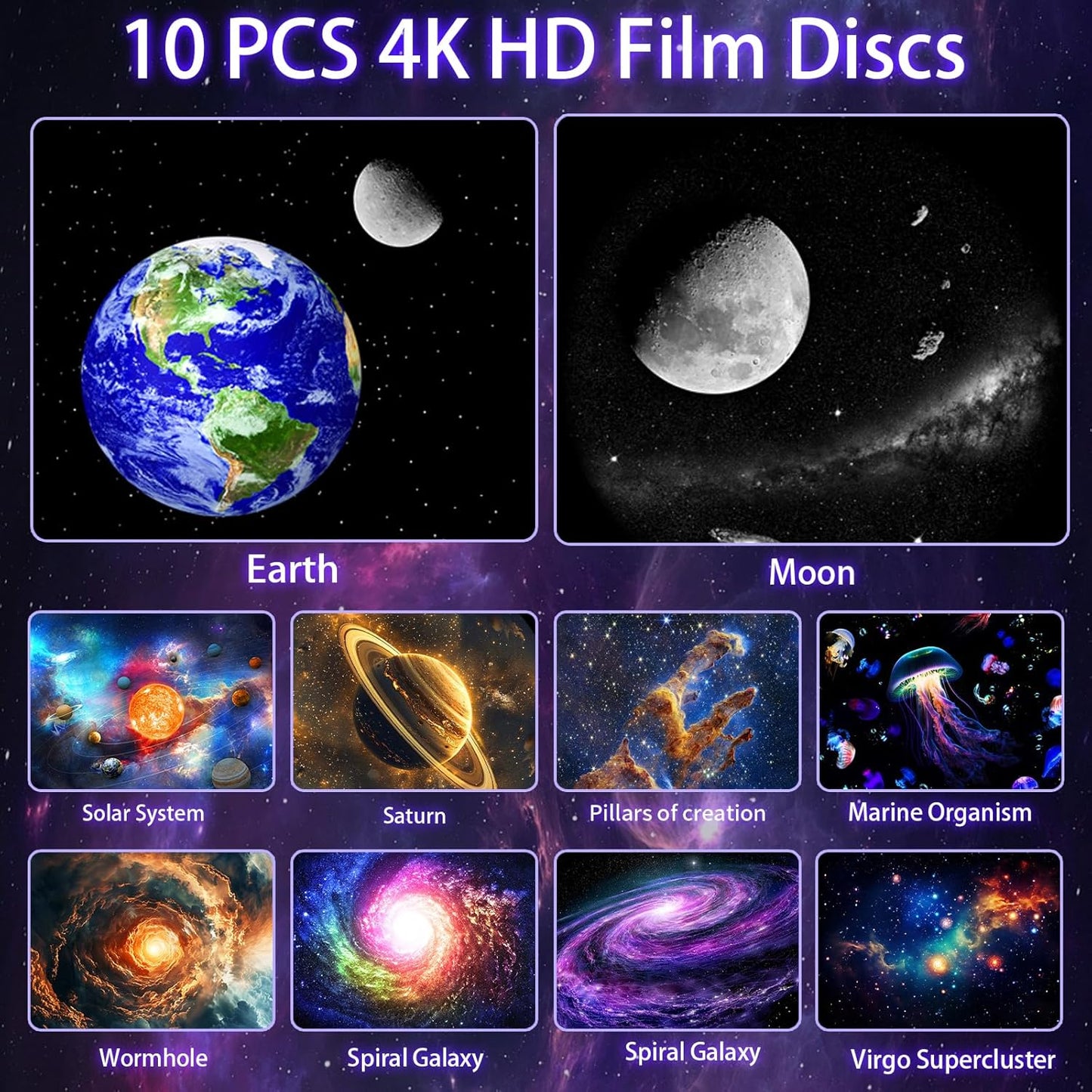 [2025 8th Gen] Star Projector, Galaxy Projector for Bedroom Night Light with Timer, Mood Lighting, Solar System Realistic Space Planetarium Projector Moon Lamp, Room Decor for Ceiling Kids Adults