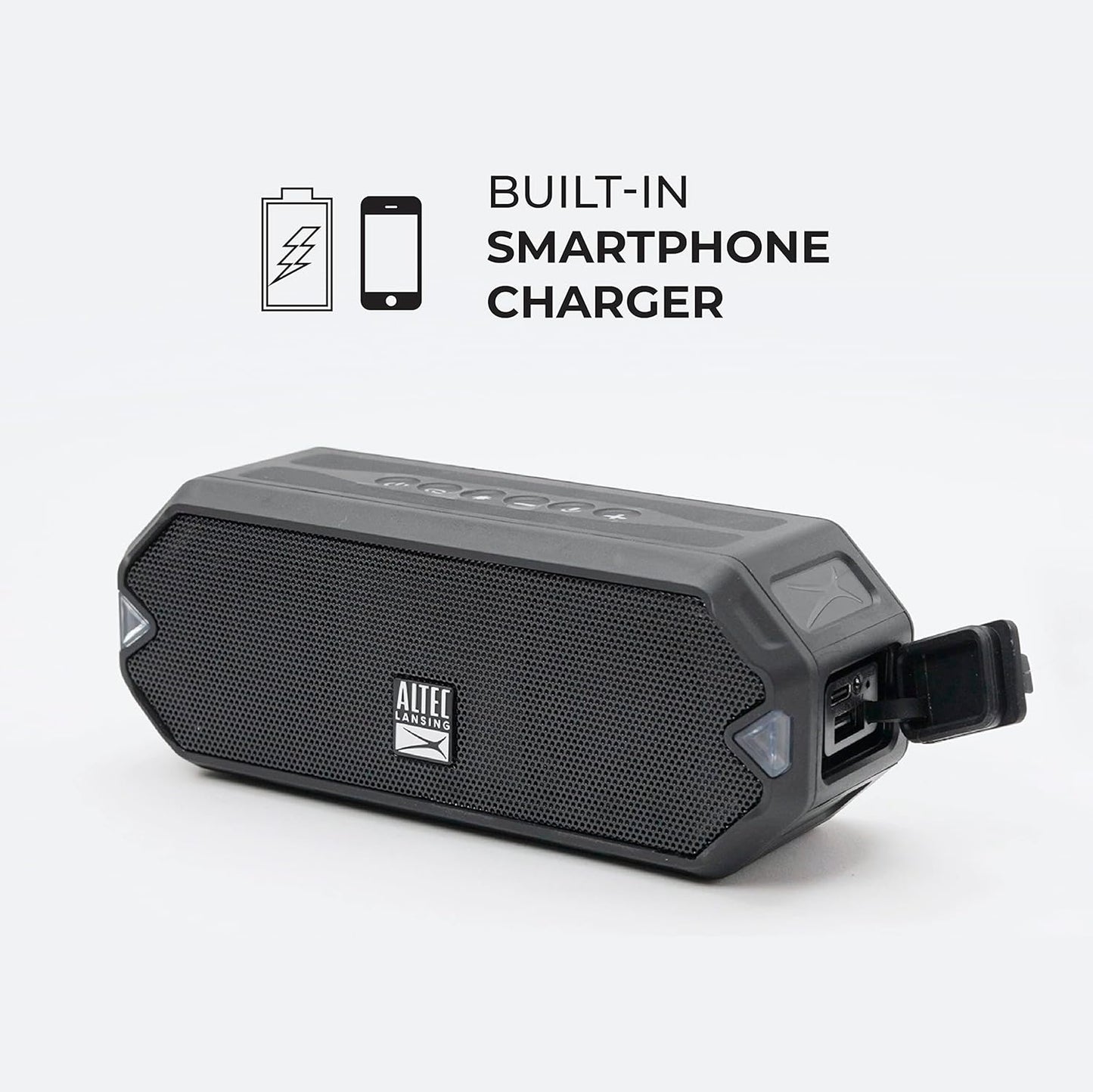 Altec Lansing - HydraJolt Wireless Bluetooth Speaker, Waterproof Portable Speakers with Built in Phone Charger and Lights, Everything Proof Outdoor, Shockproof, Snowproof, 16 Hours Playtime