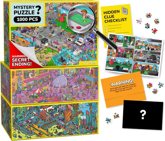 Jigsaw Puzzles 1000 Pieces - Magic Mystery Story Secret Ending Puzzle - Perfect Family Game Night for Adults & Kids - Gift Idea Unique Challenging Puzzle (Series 2)