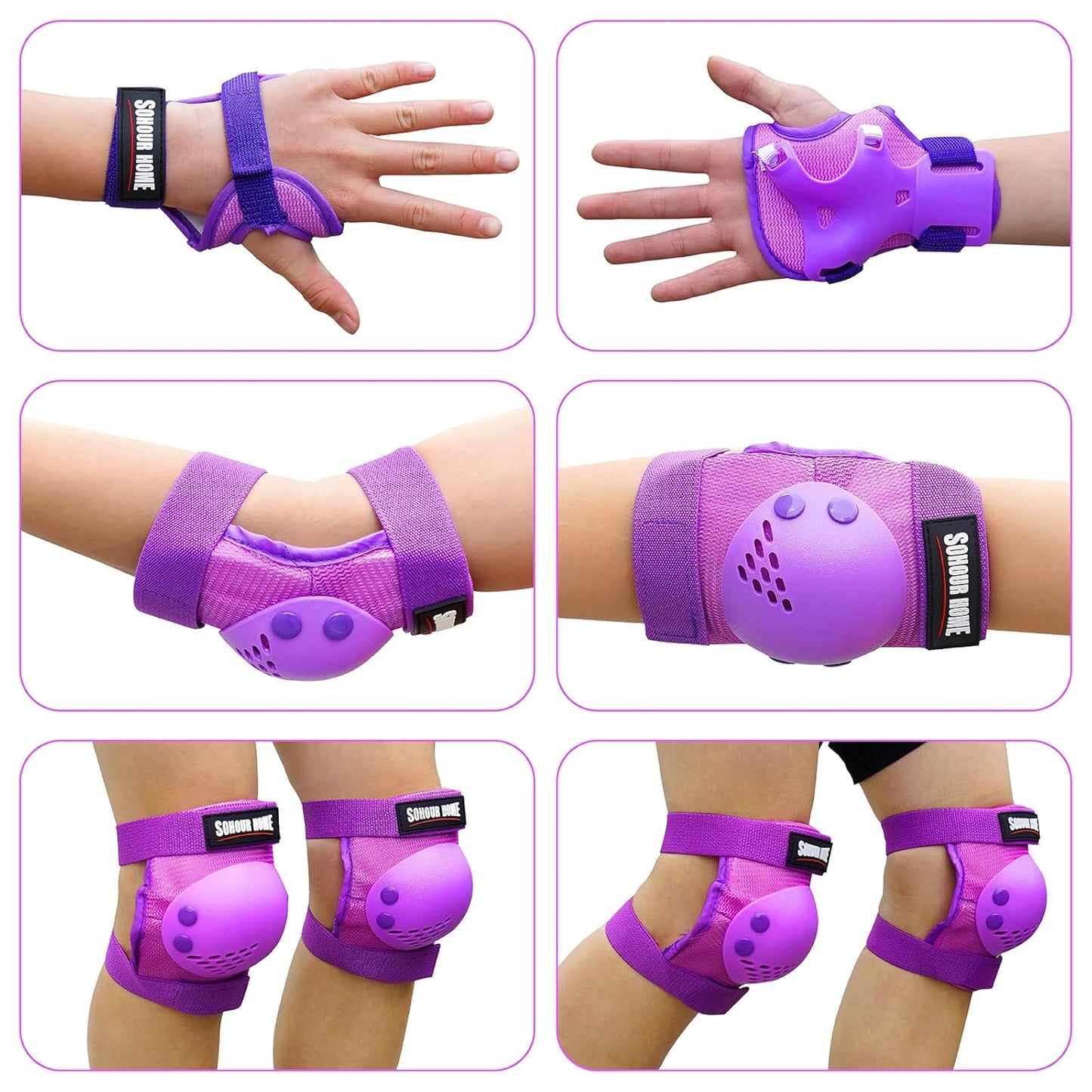 Youth/Kids Knee Pads Elbow Pads Wrist Guards Protective Gear Set for 3-15 Years Child Roller Skates, Skateboard, Cycling, Inline Skating, BMX Bike, Balance Bike, Scooter Riding and Other Outdoor Sports