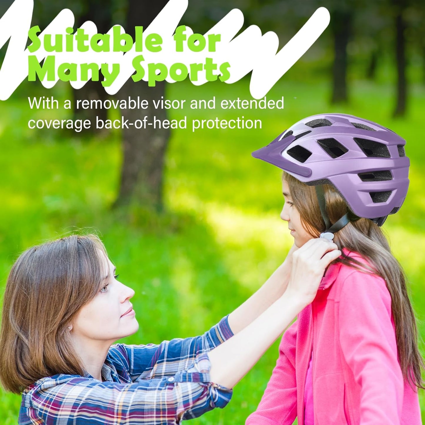 Kids Bike Helmet, 2 Size Adjustable for Youth Toddler Boys & Girls 3-5-8-10-12-14 Years, Child Helmets with Visor for Skating Cycling Scooter