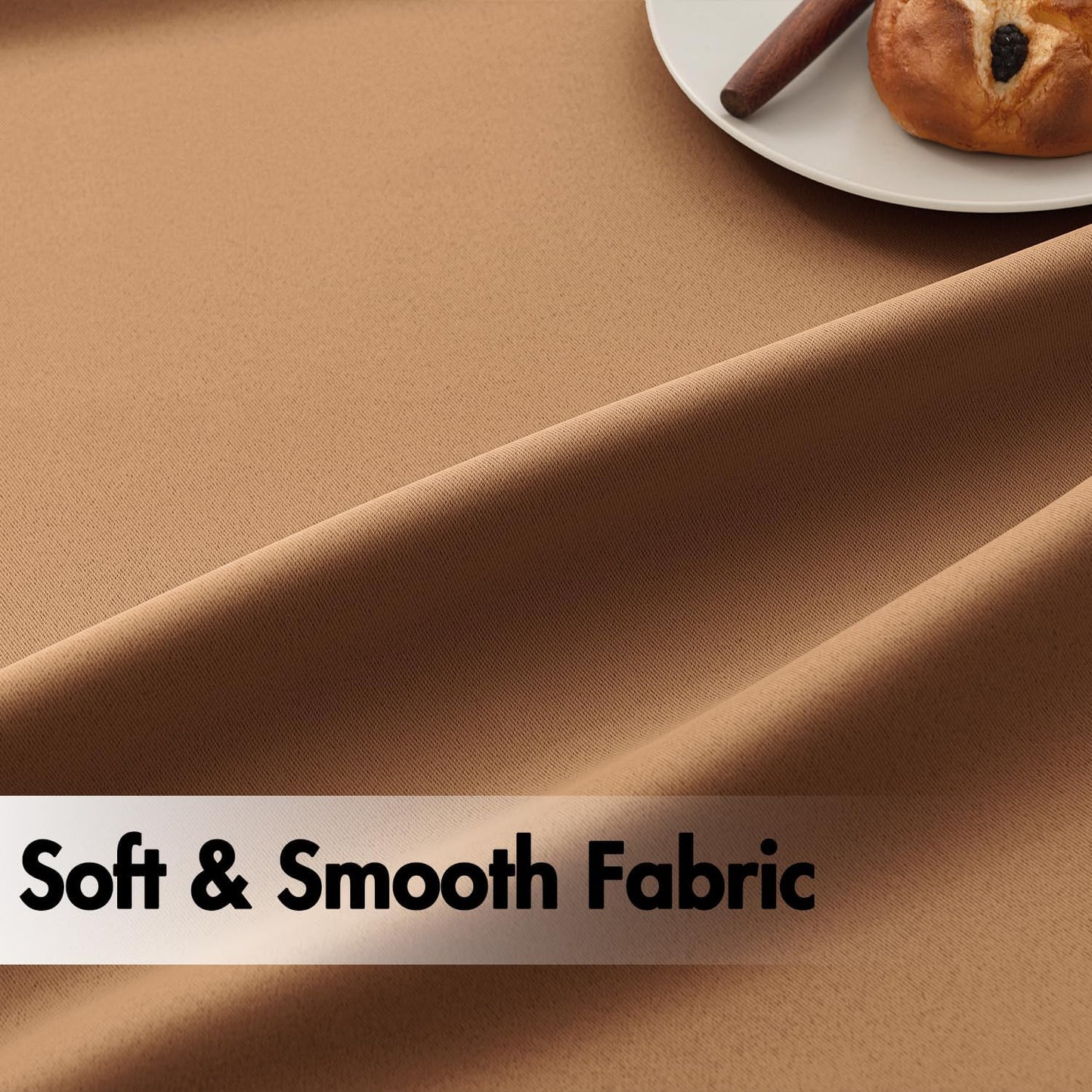 ANRODUO Back Tab Blackout Curtains for Bedroom Living Room, Rod Pocket Pinch Pleated Thermal Insulated Room Darkening Curtains 54 Inches Long 2 Panels, Brown, 42 x 54 Inch